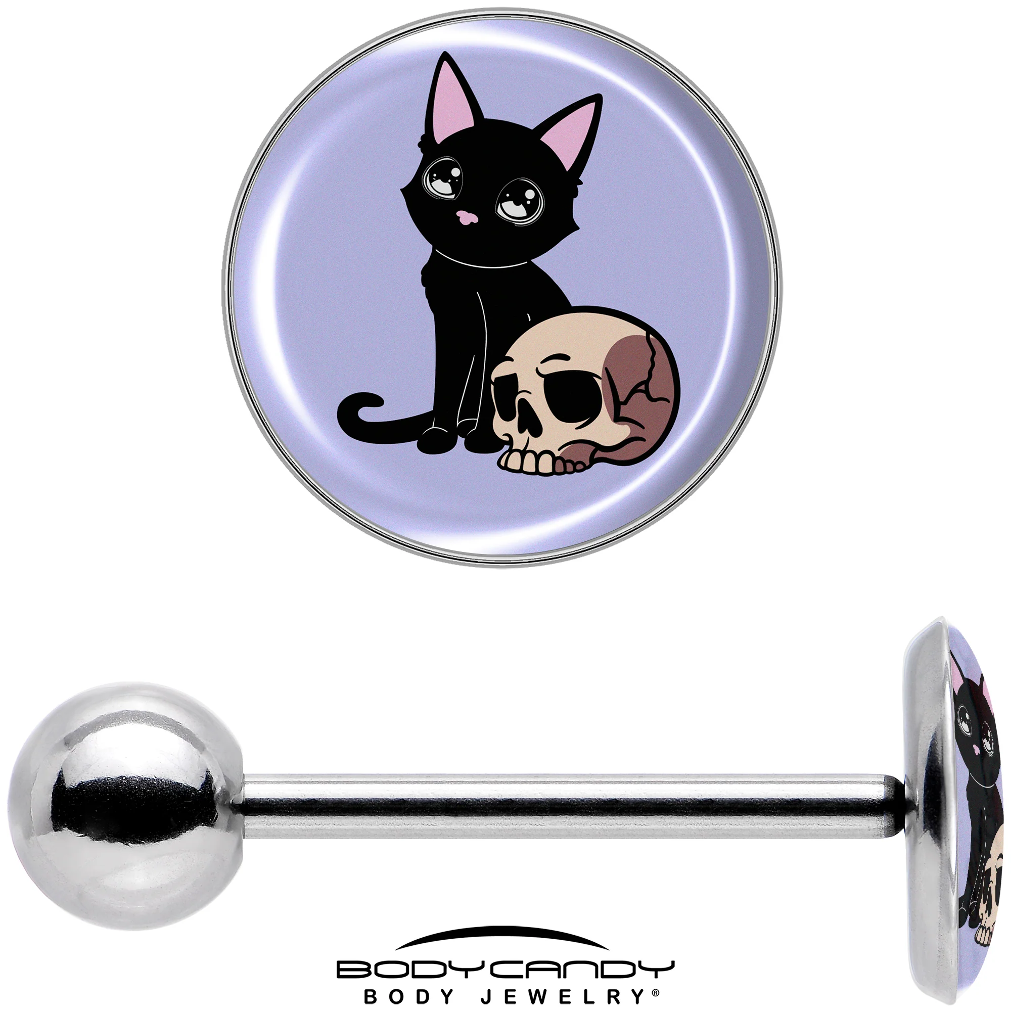 Skull Cat Barbell Tongue Ring by Onyx O - Image 7