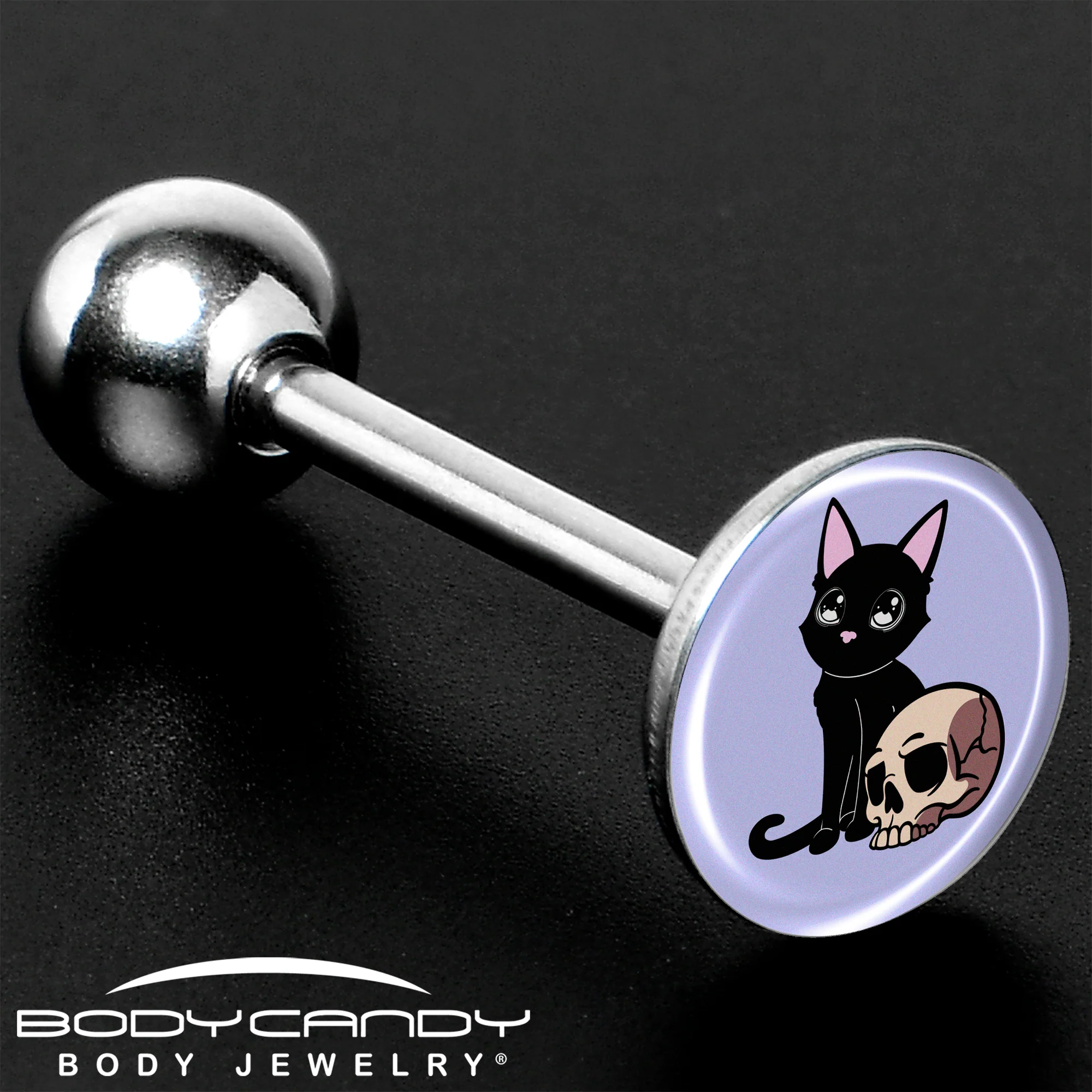 Skull Cat Barbell Tongue Ring by Onyx O - Image 8