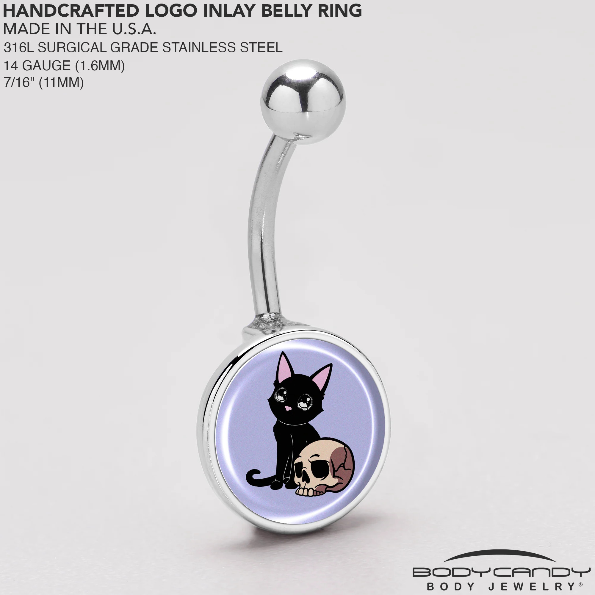Skull Cat Belly Ring by Onyx O - Image 5