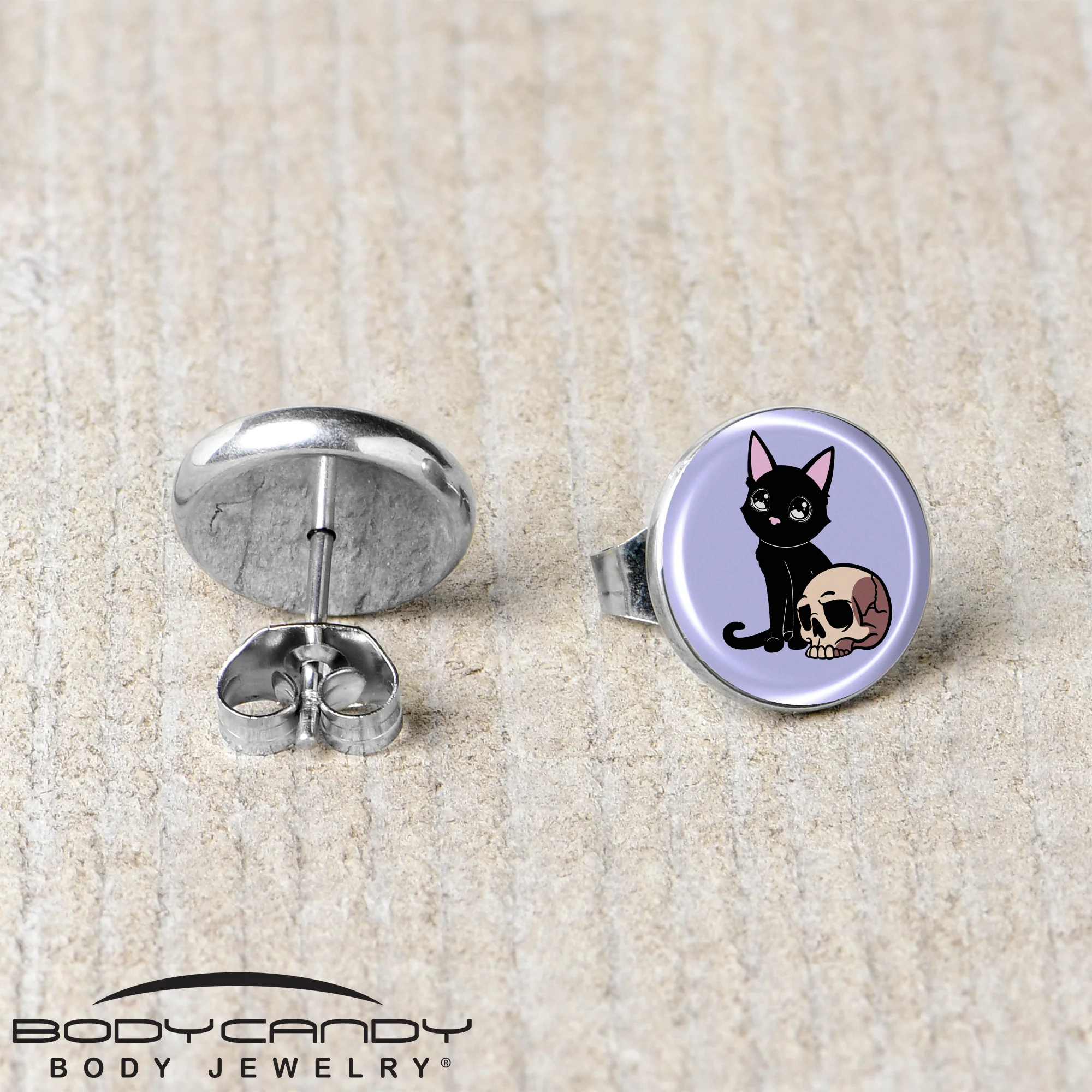 Skull Cat Stud Earrings by Onyx O - Image 5