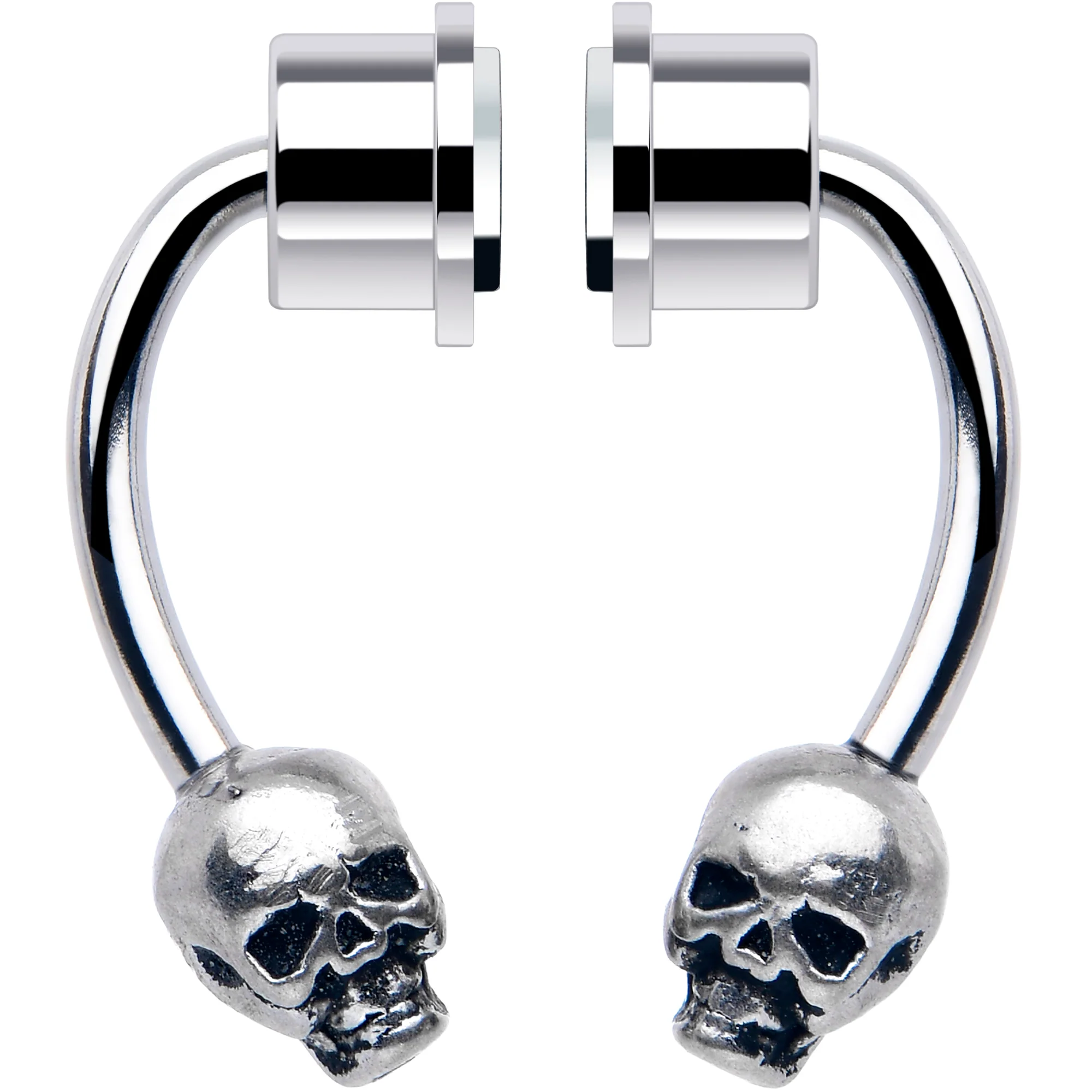 Skull Magnetic Septum Ring Horseshoe Non-Pierced Fake Nose Ring - Image 2