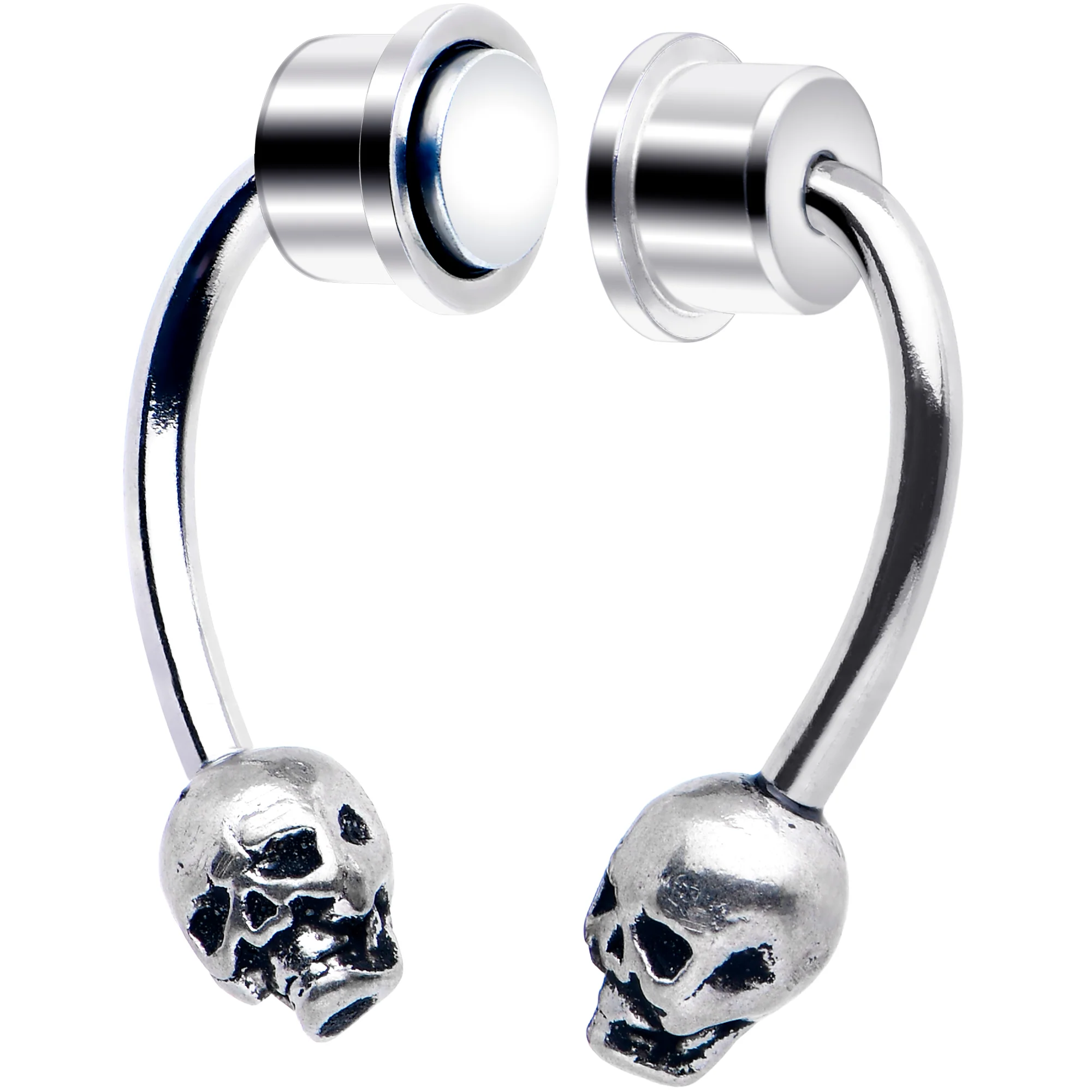 Skull Magnetic Septum Ring Horseshoe Non-Pierced Fake Nose Ring - Image 4