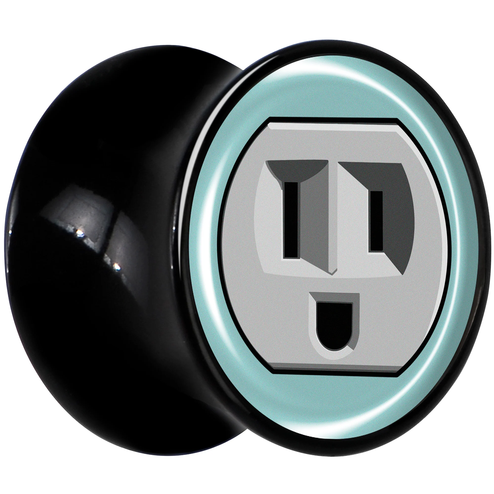 0G Smiling Plug Outlet Black Acrylic Saddle Plug Set by Onyx O - Image 3