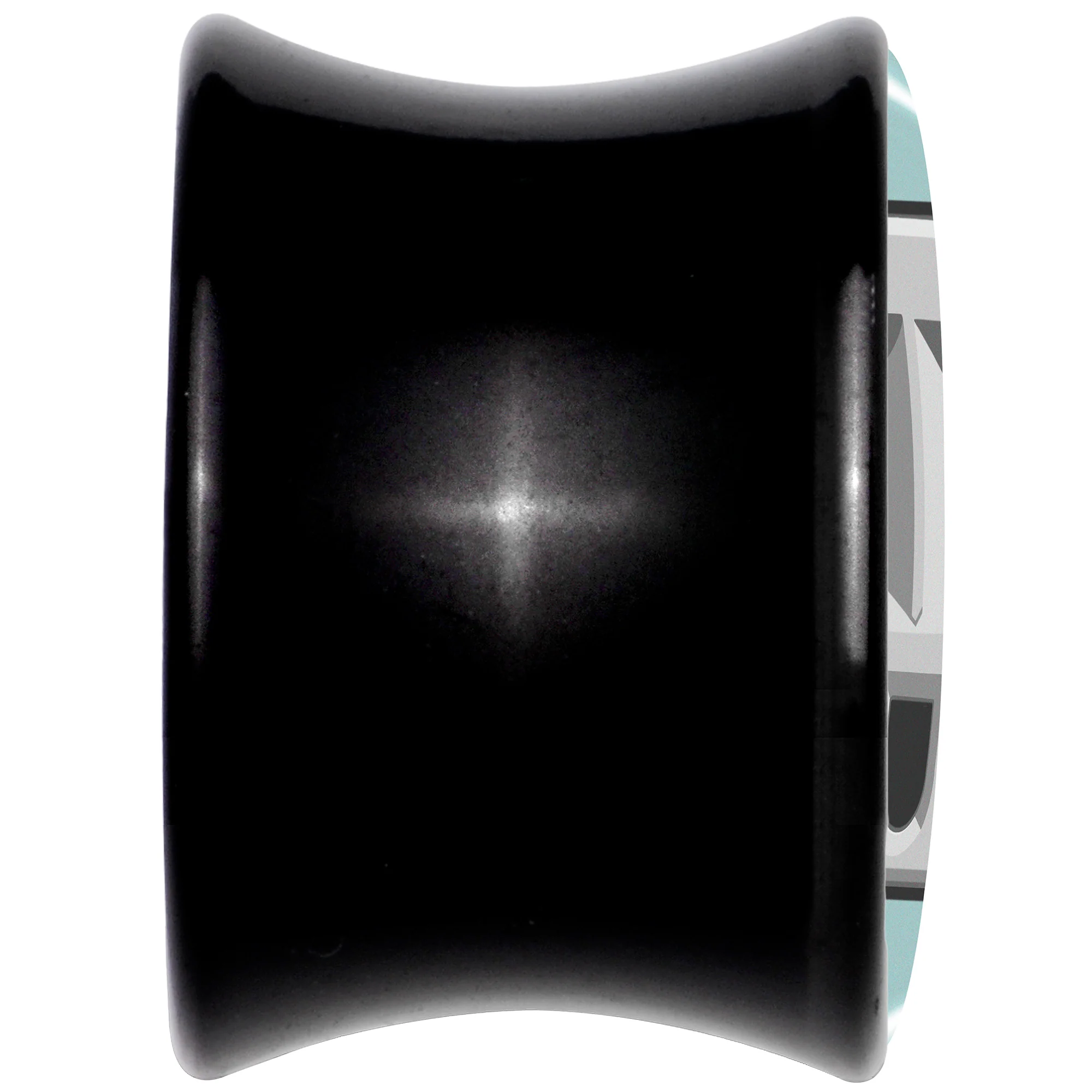 0G Smiling Plug Outlet Black Acrylic Saddle Plug Set by Onyx O - Image 5