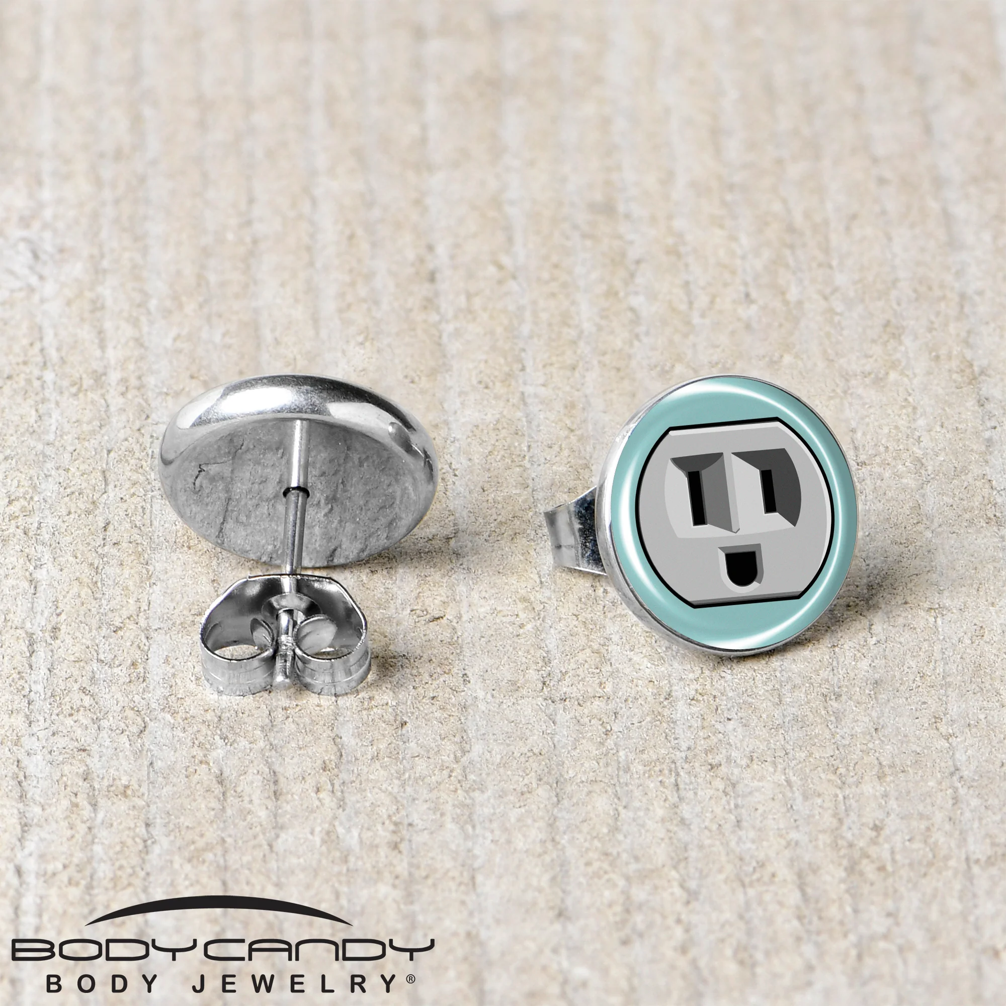 Smiling Plug Outlet Stud Earrings by Onyx O - Image 5