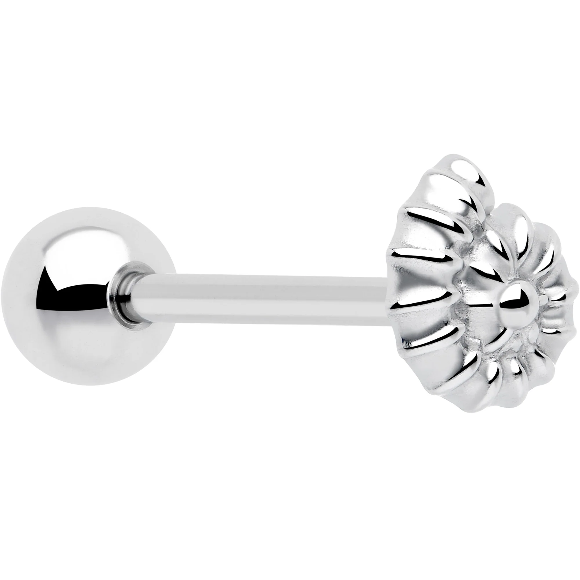 Snail Shell Style Barbell Tongue Ring