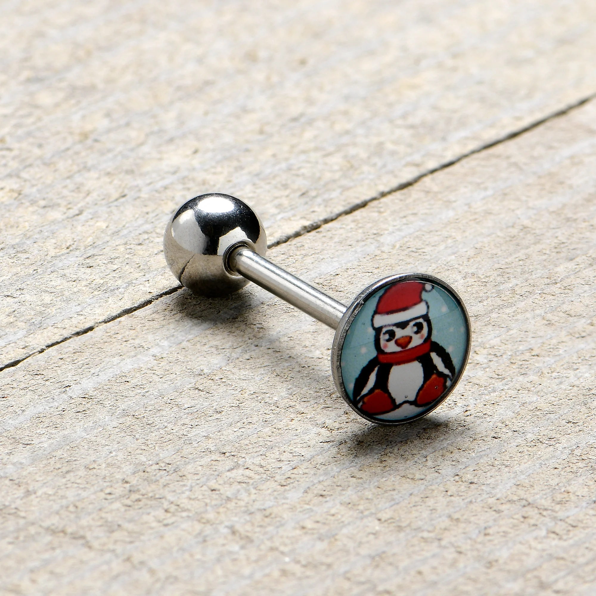 Snowfall Holiday Penguin Barbell Tongue Ring by Onyx O - Image 8