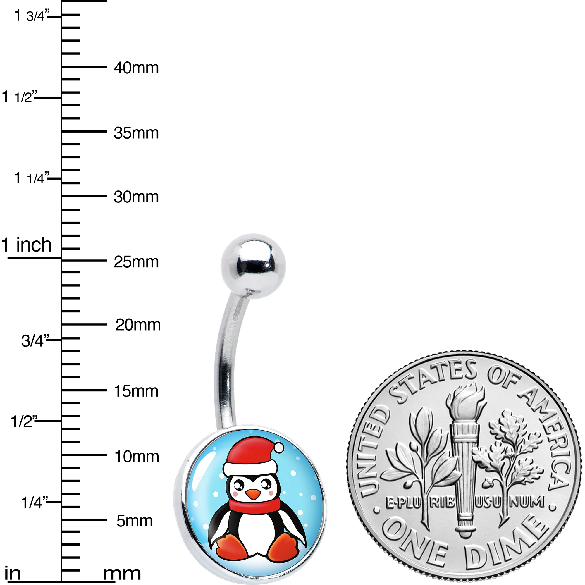 Snowfall Holiday Penguin Belly Ring by Onyx O - Image 6