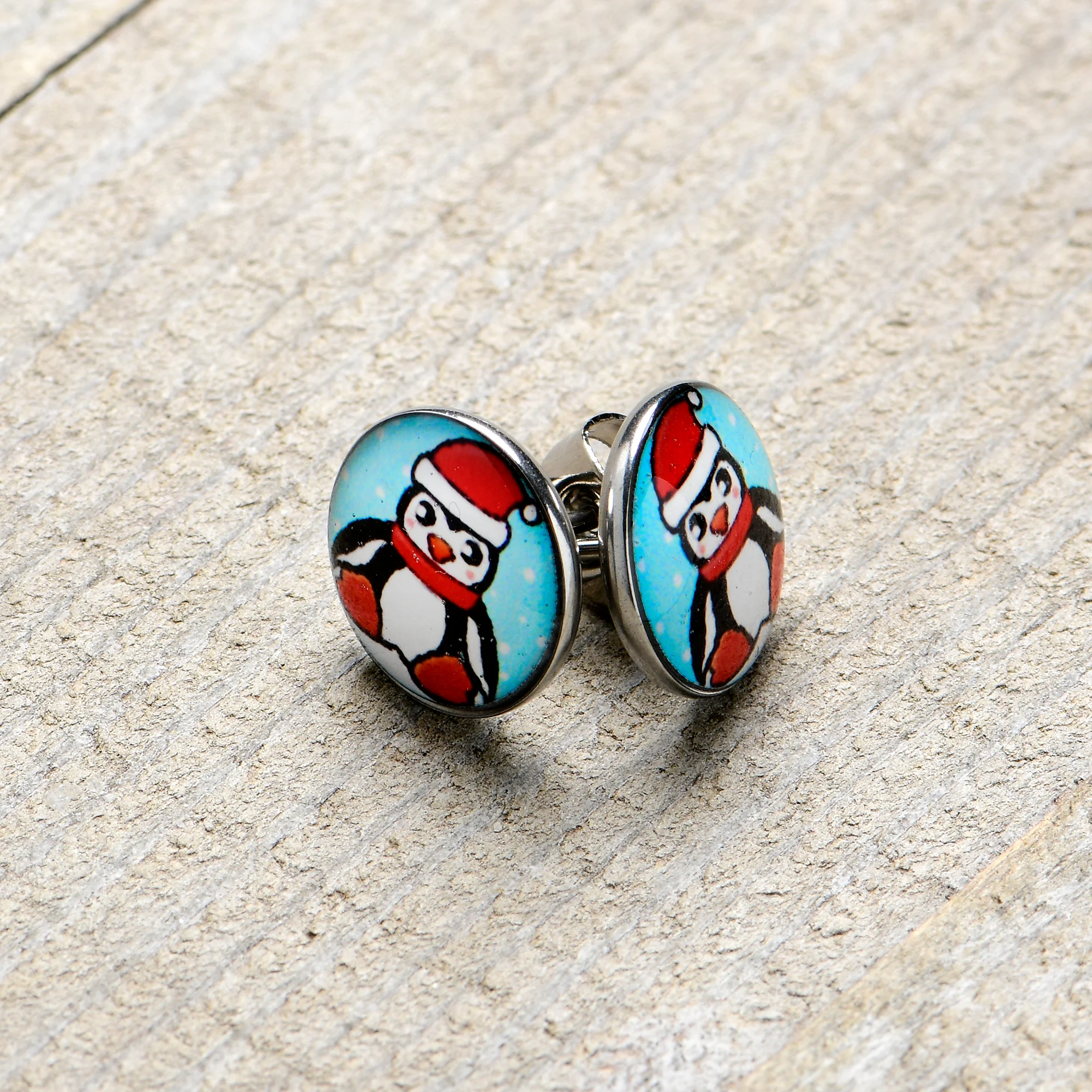 Snowfall Holiday Penguin Stud Earrings by Onyx O - Image 3
