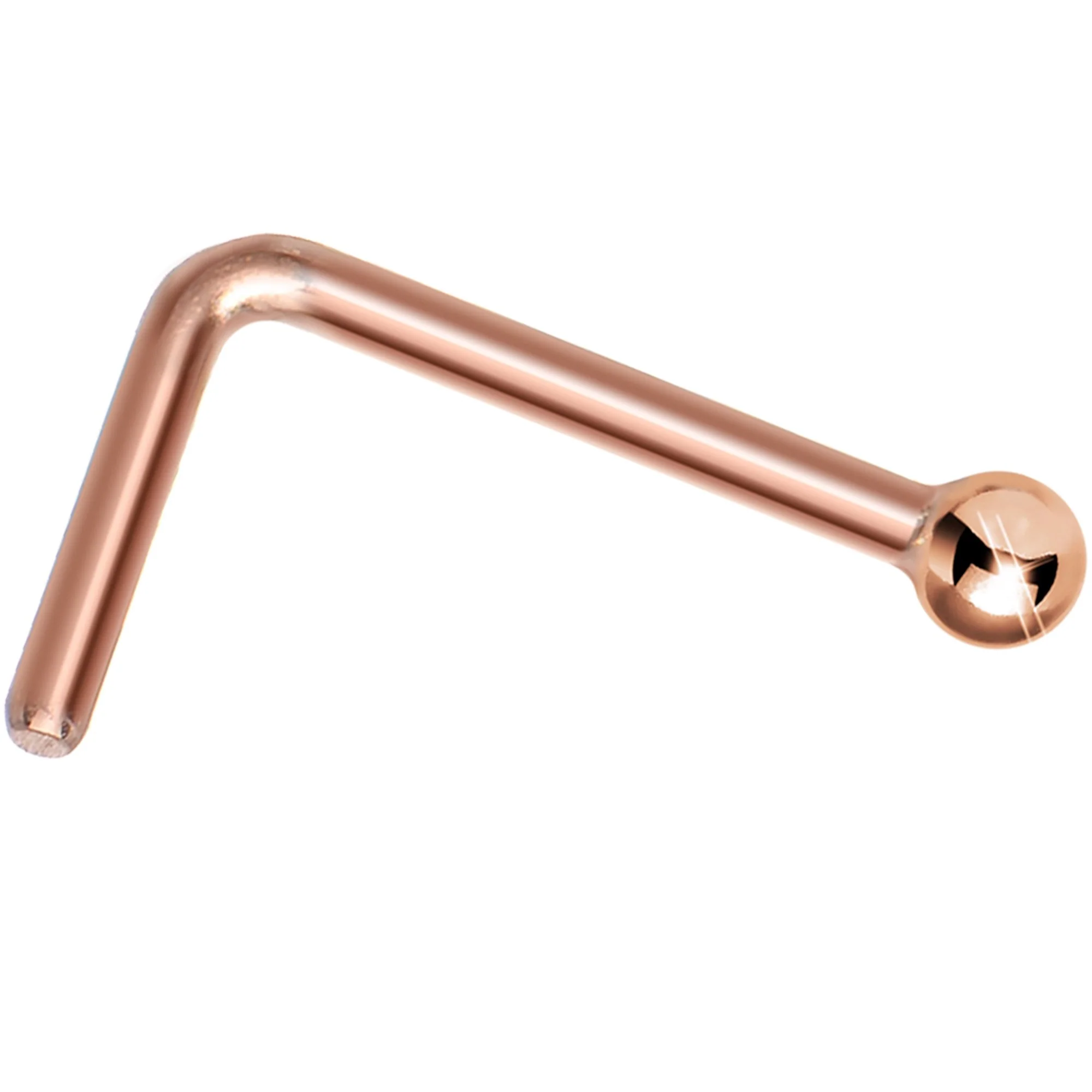 Solid 14K Rose Gold 1.5mm Ball Nose Ring - Image 7