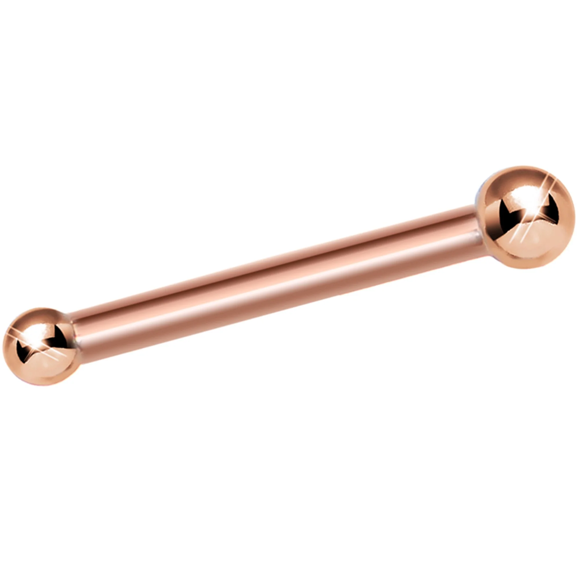 Solid 14K Rose Gold 1.5mm Ball Nose Ring - Image 9