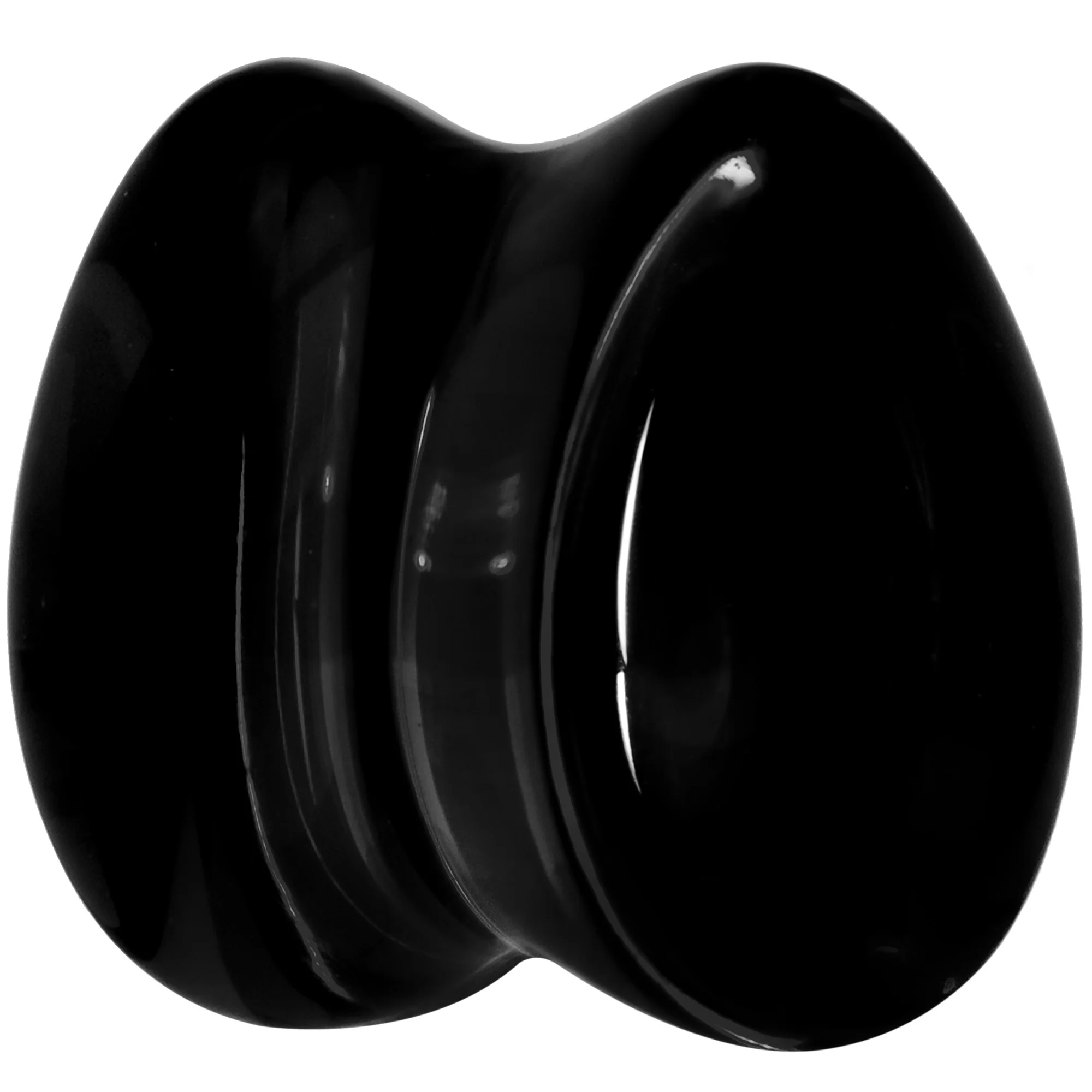 Solid Black Glass Teardrop Plug Set - Image 3