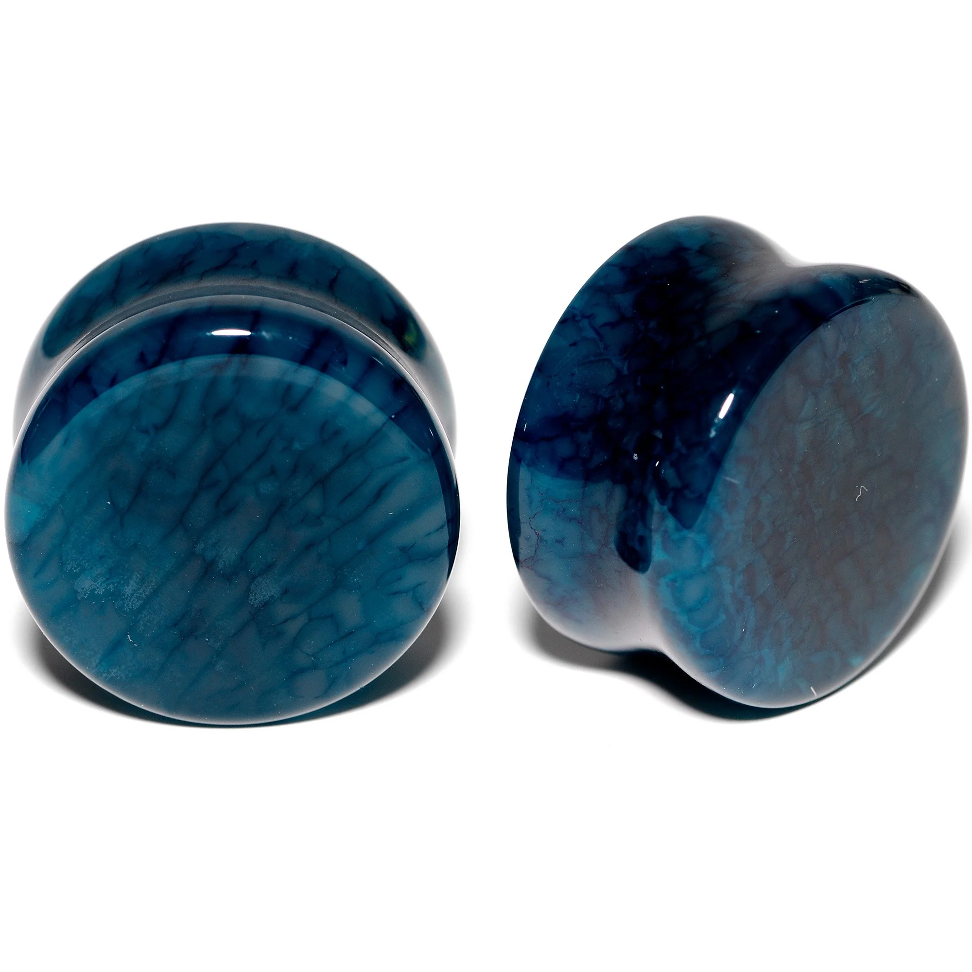 Solid Blue Stone Saddle Plug Set 6mm to 25mm - Image 10