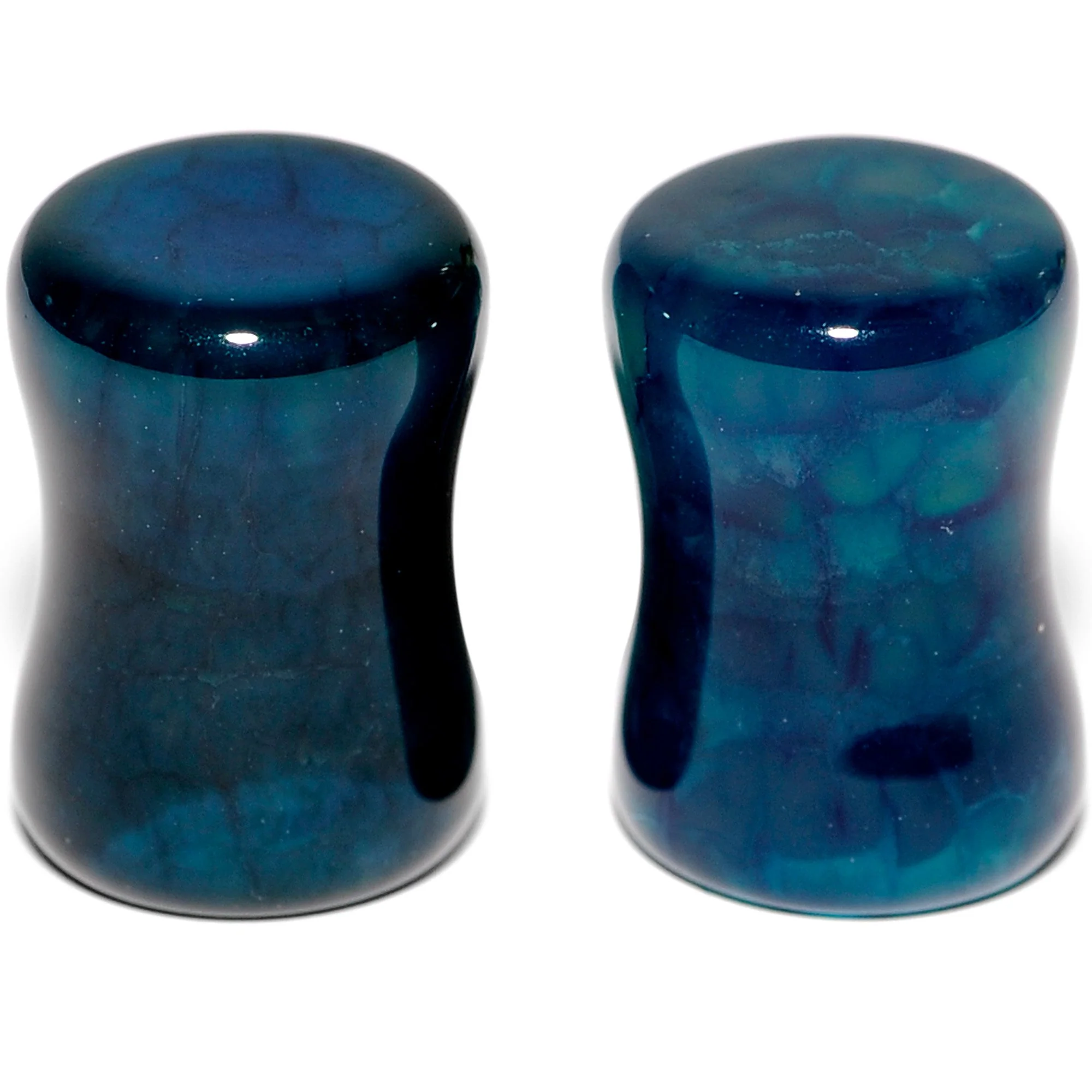 Solid Blue Stone Saddle Plug Set 6mm to 25mm - Image 3