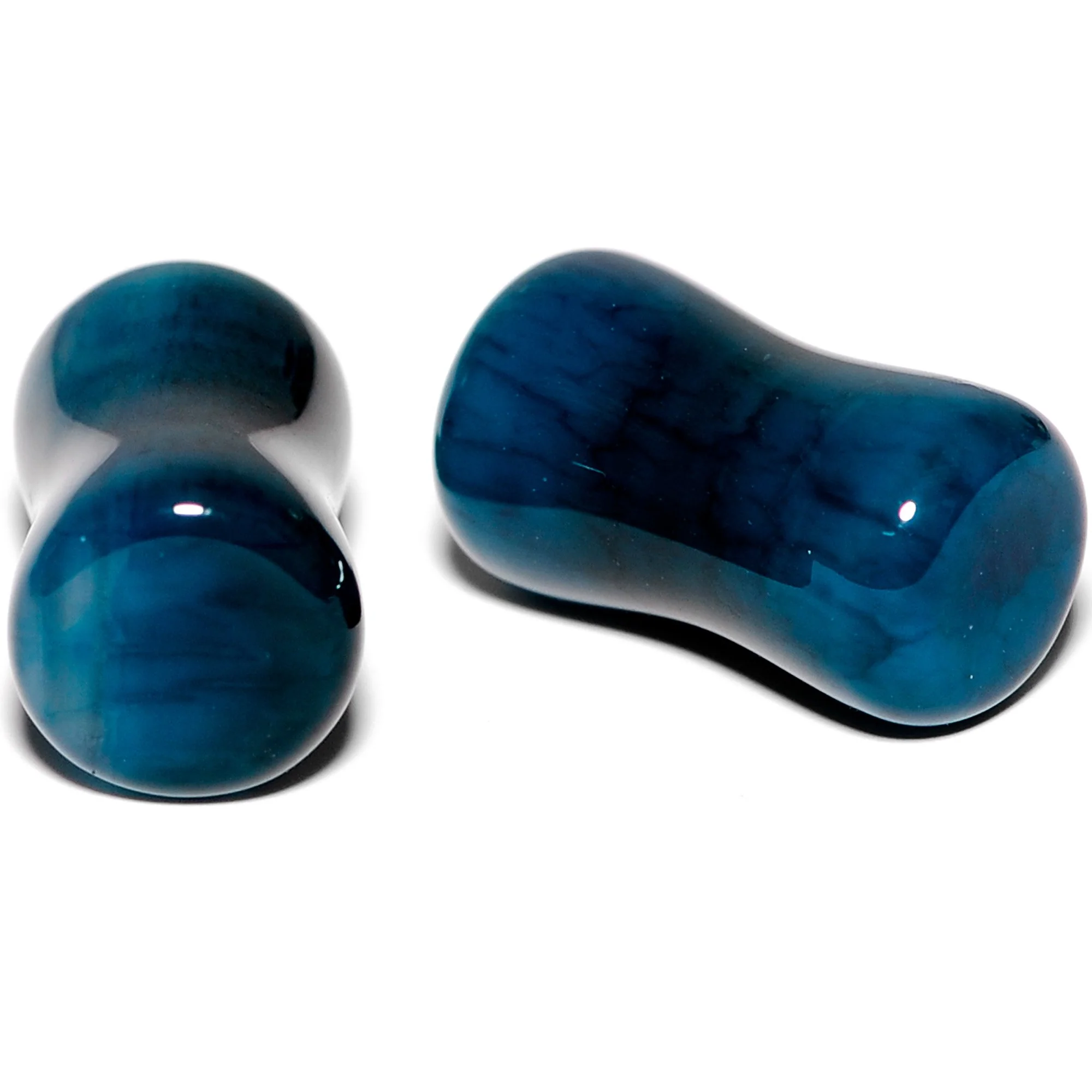 Solid Blue Stone Saddle Plug Set 6mm to 25mm - Image 6