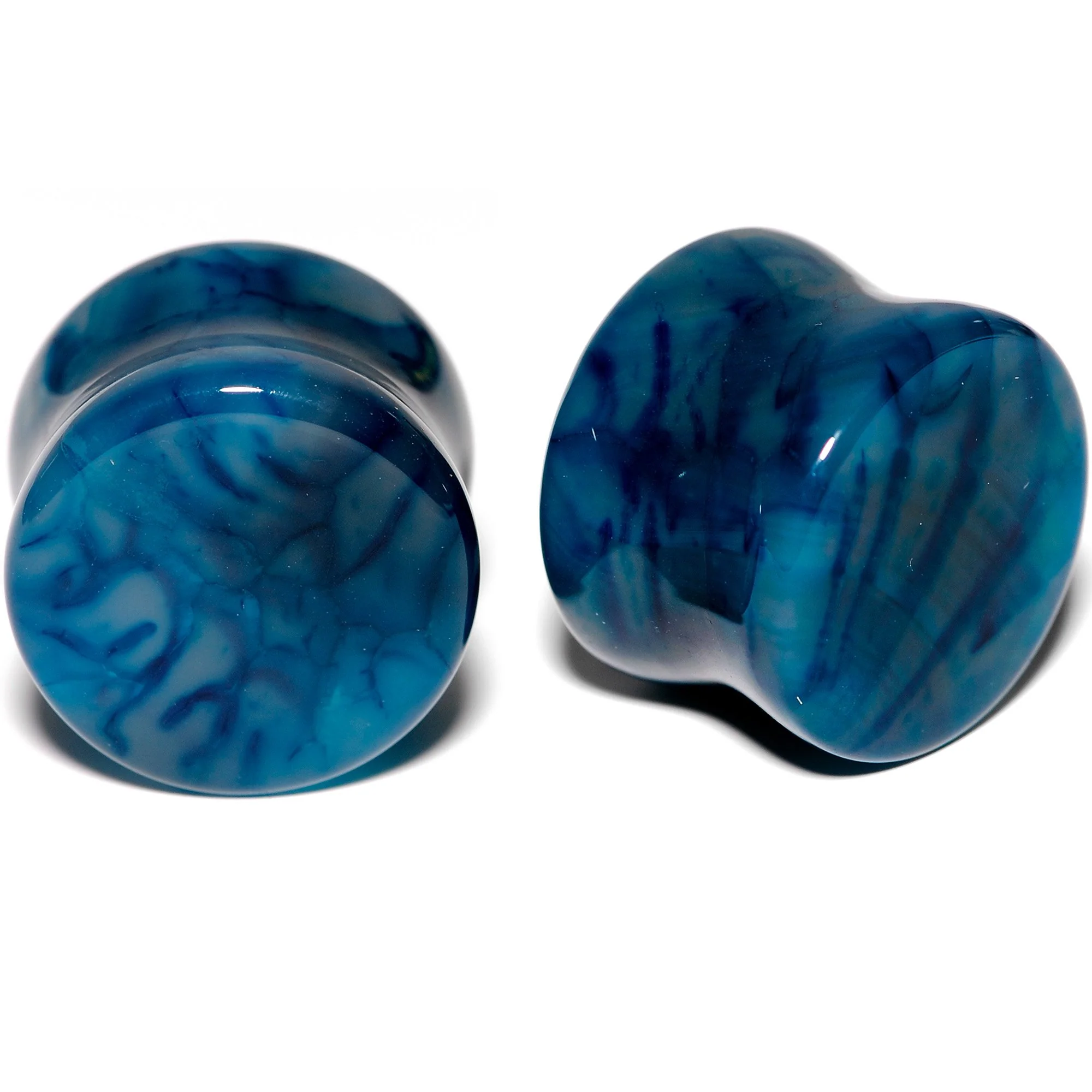 Solid Blue Stone Saddle Plug Set 6mm to 25mm - Image 8