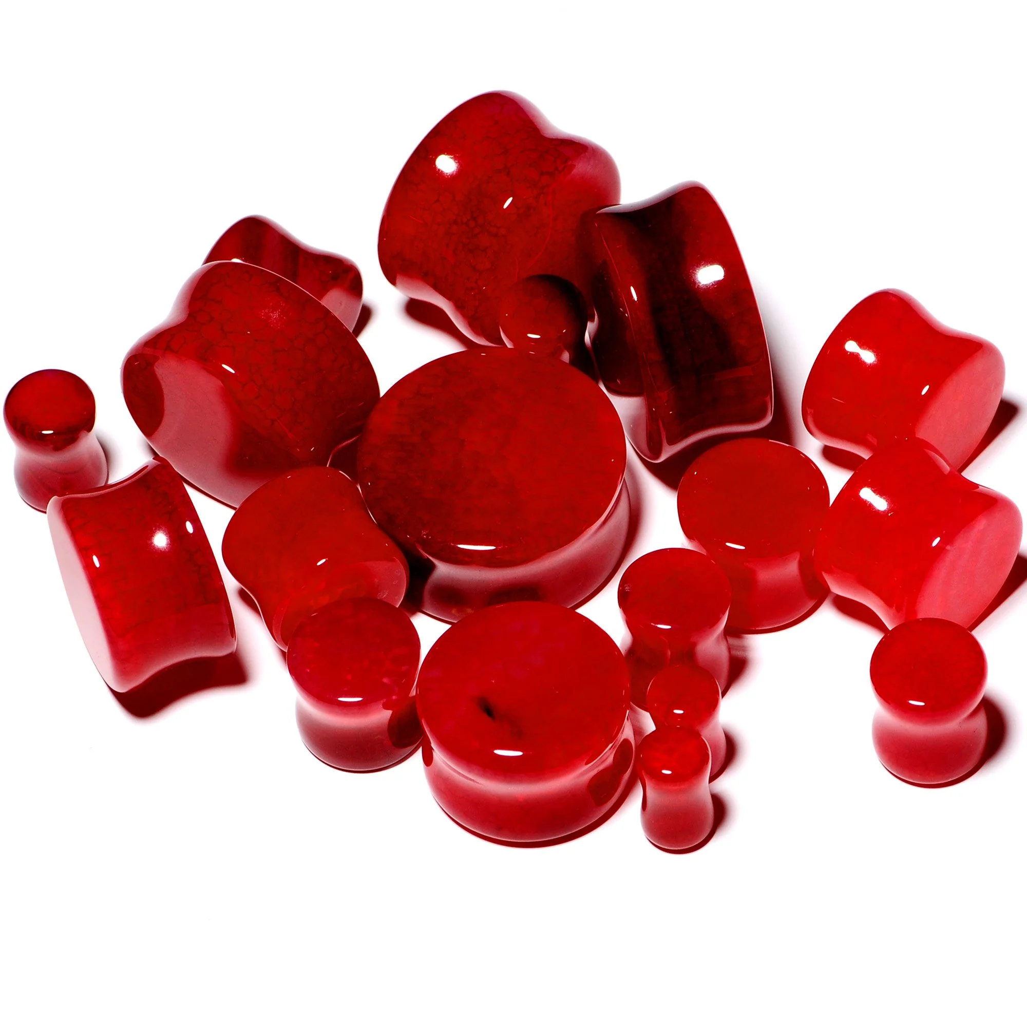 Solid Red Stone Saddle Plug Set 6mm to 25mm - Image 4