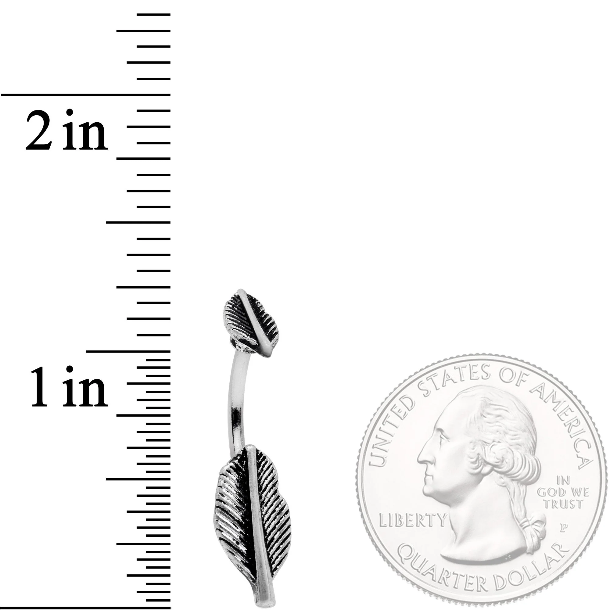 Southwestern Feathers Double Mount Belly Ring - Image 2