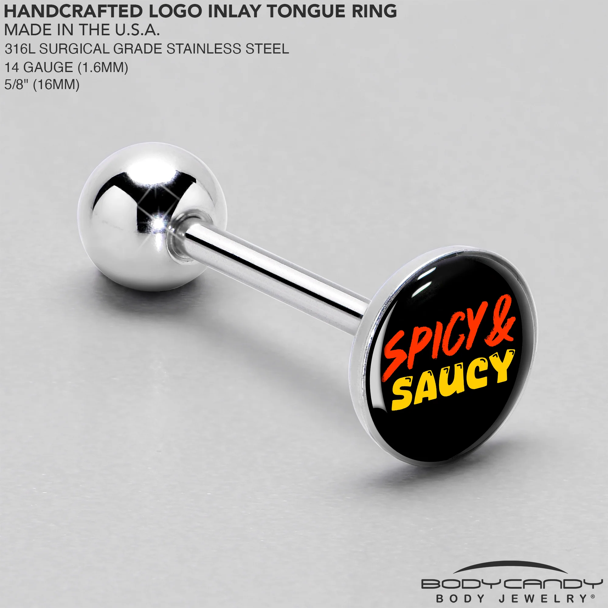 Spicy and Saucy Barbell Tongue Ring by Onyx O - Image 4