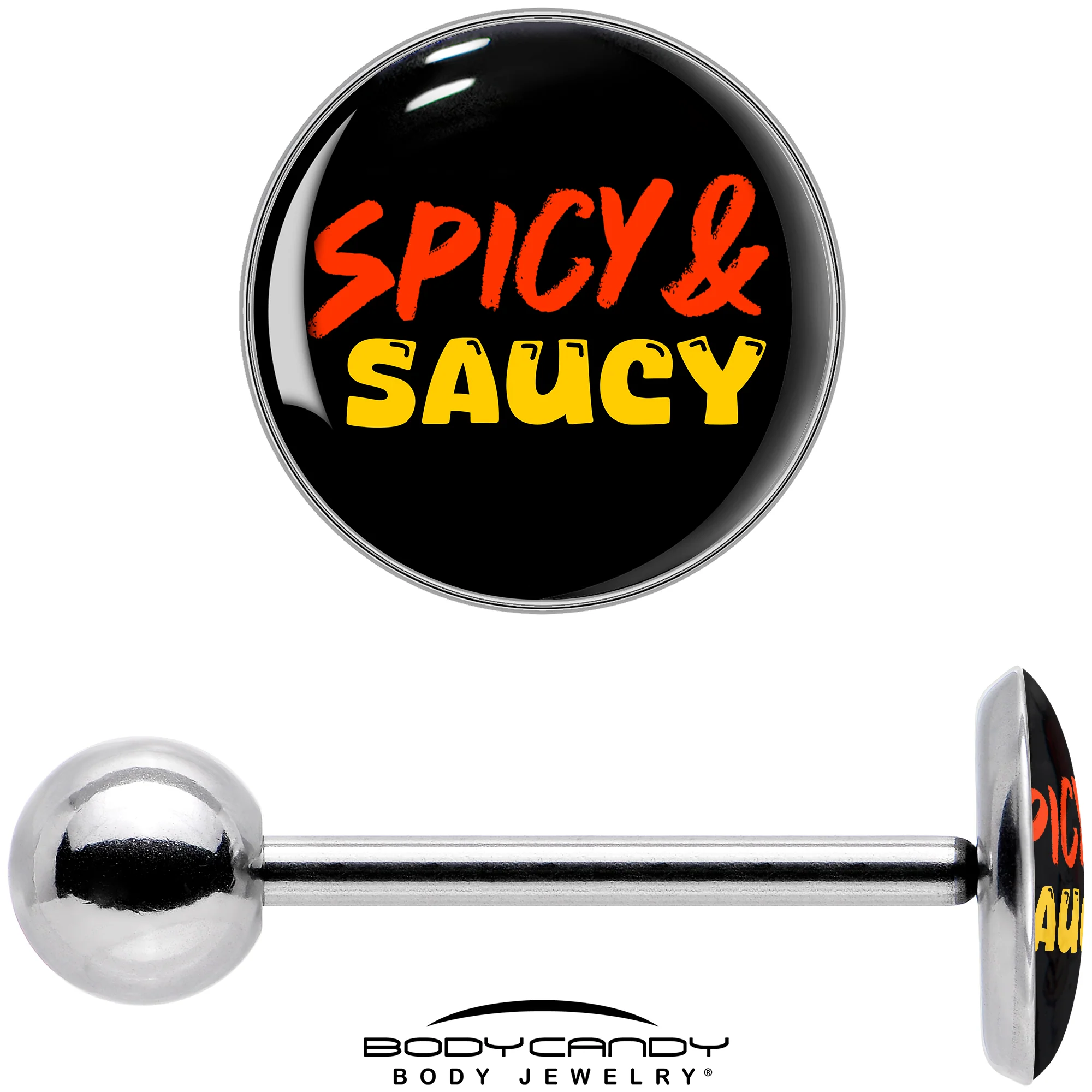 Spicy and Saucy Barbell Tongue Ring by Onyx O - Image 7