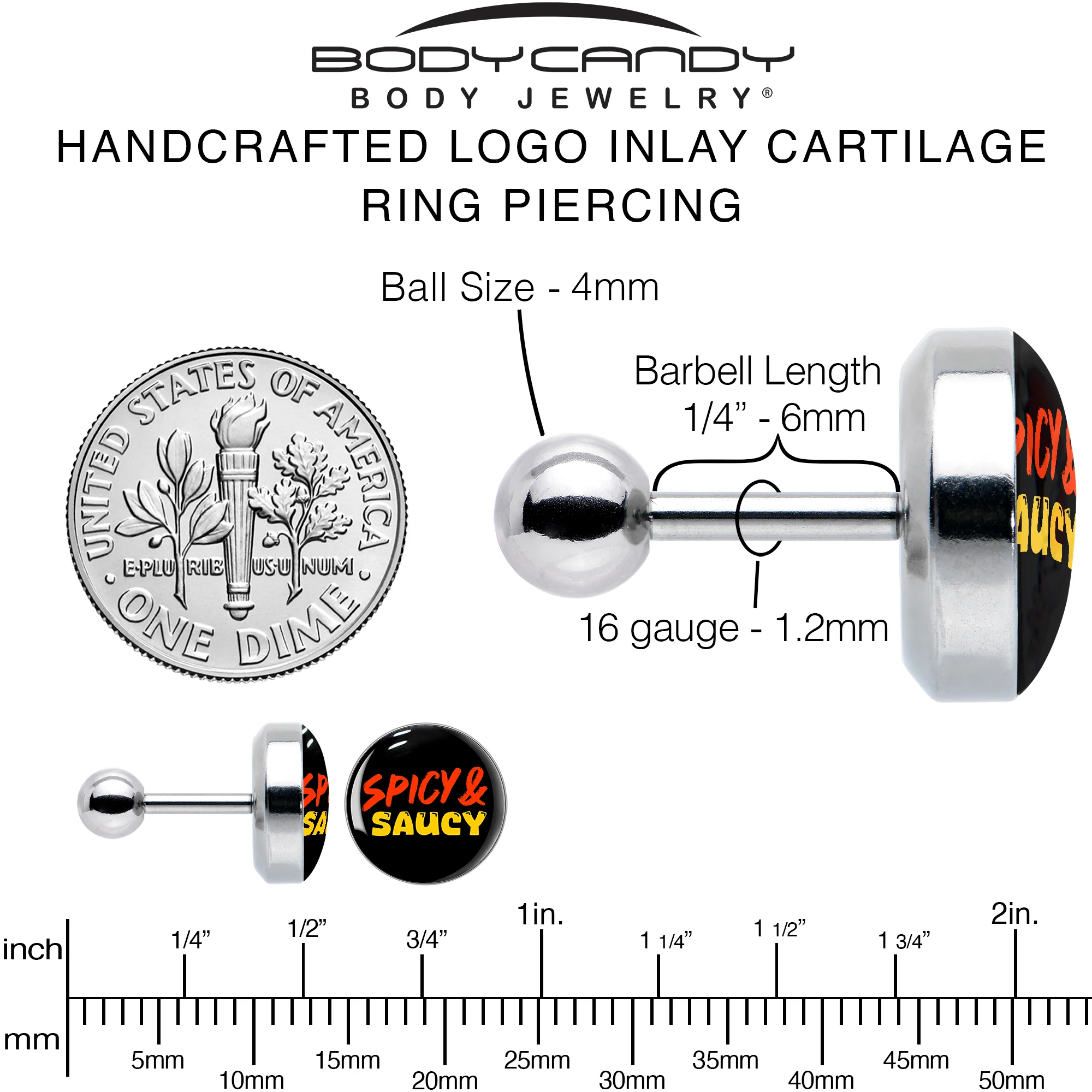 Spicy and Saucy Tragus Cartilage Earring by Onyx O - Image 6