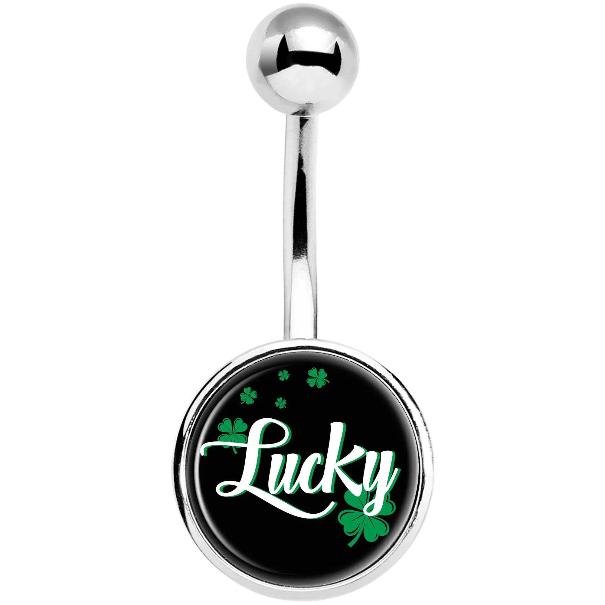 St Patricks Day Lucky Shamrock Belly Ring - Image 2