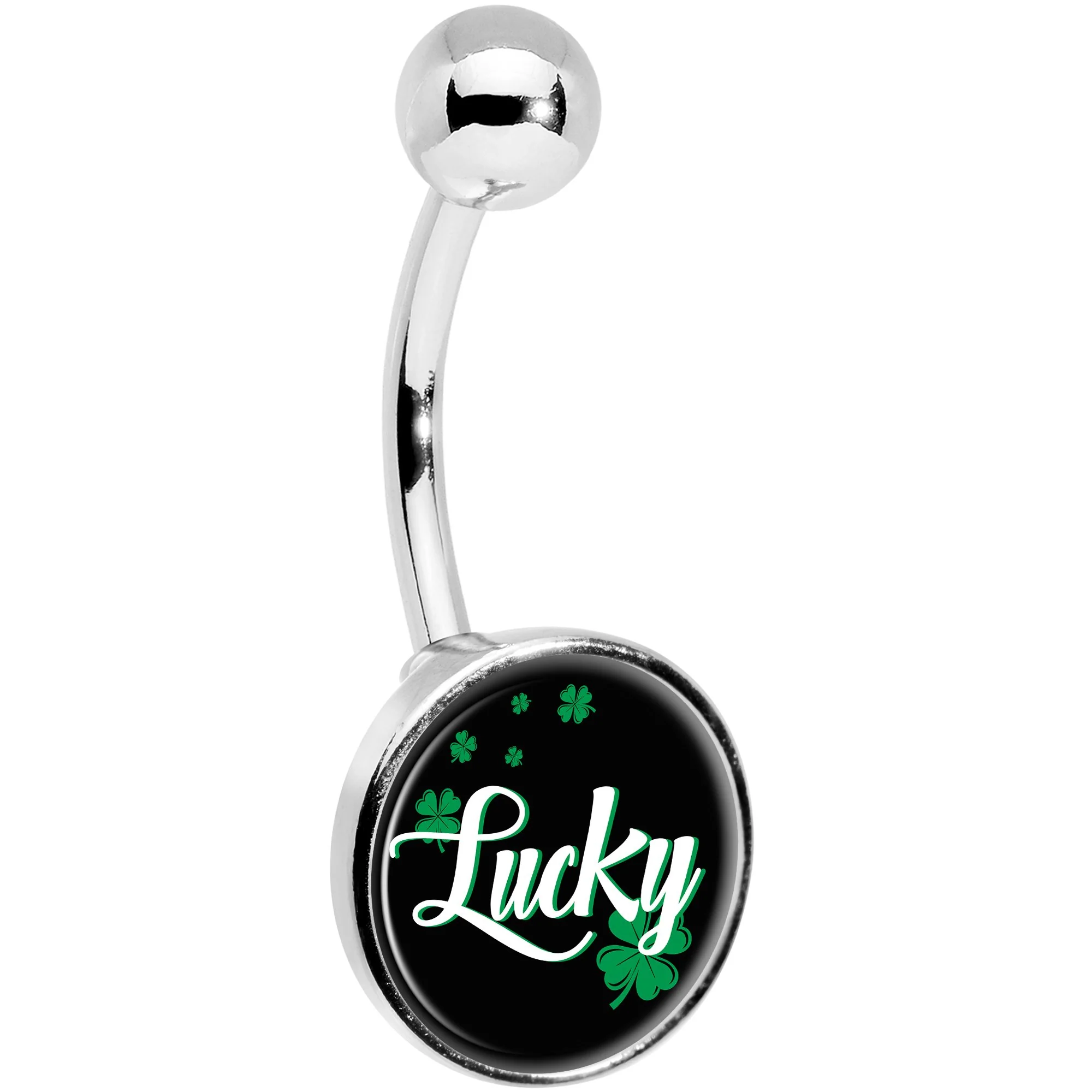 St Patricks Day Lucky Shamrock Belly Ring - Image 3