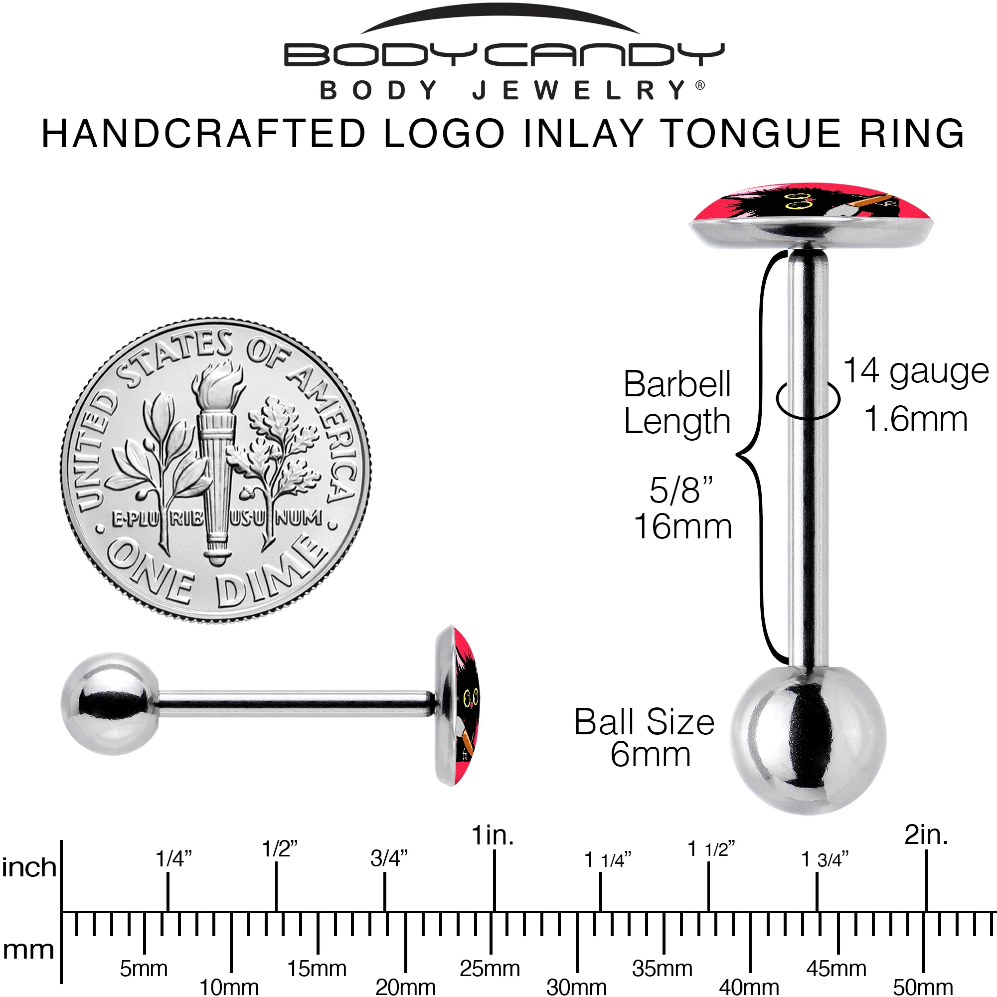 Stabby Cat Barbell Tongue Ring by Onyx O - Image 5