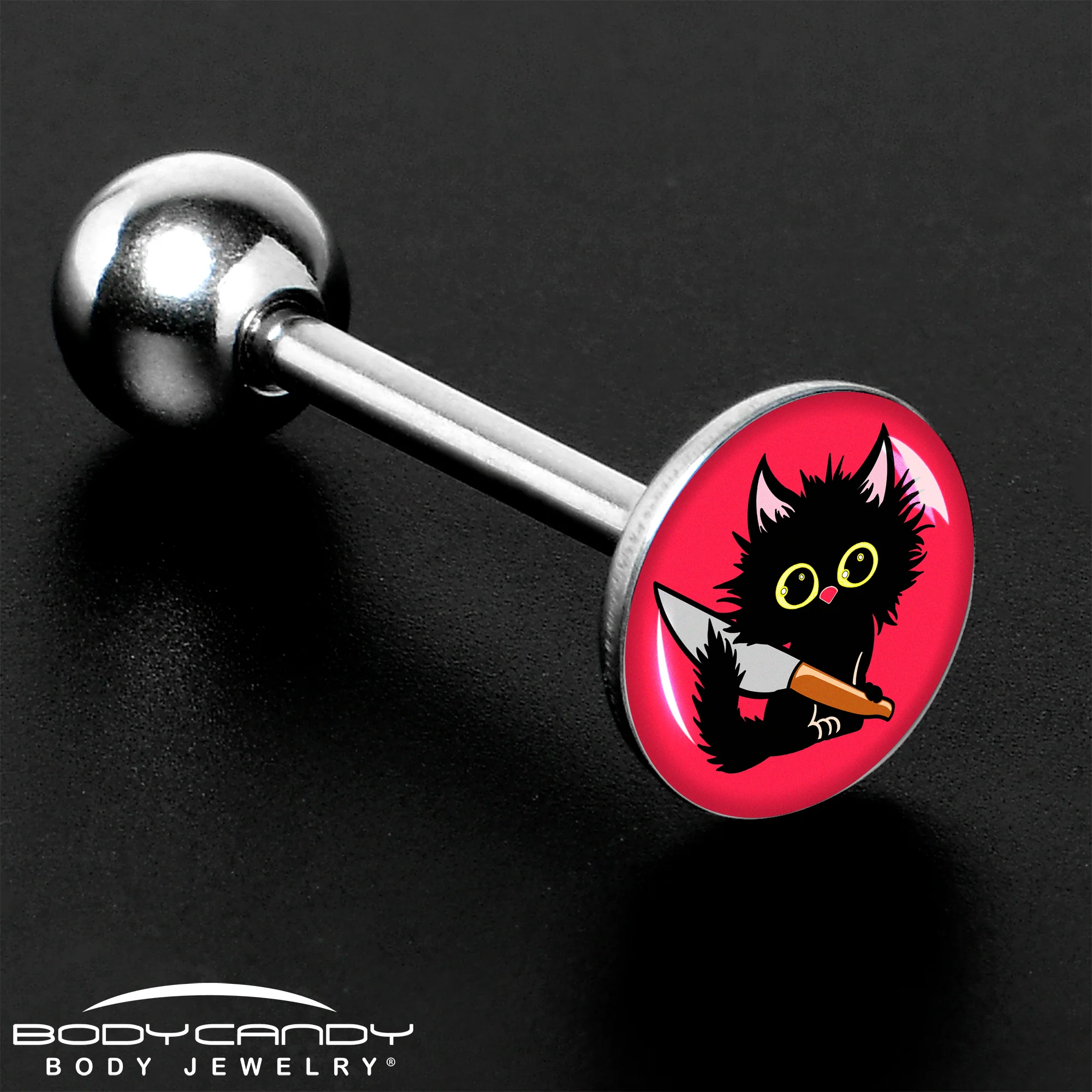 Stabby Cat Barbell Tongue Ring by Onyx O - Image 8