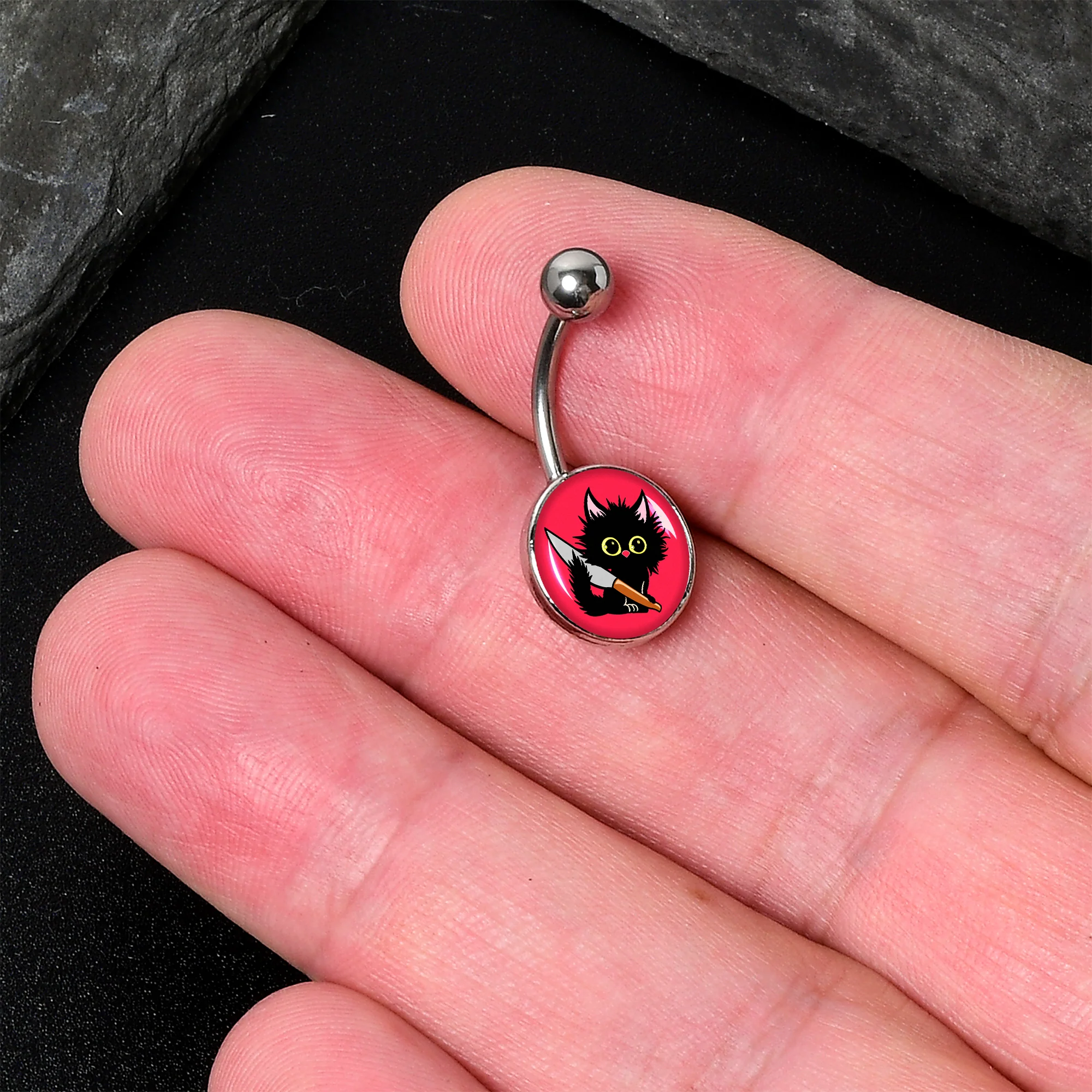 Stabby Cat Belly Ring by Onyx O - Image 2