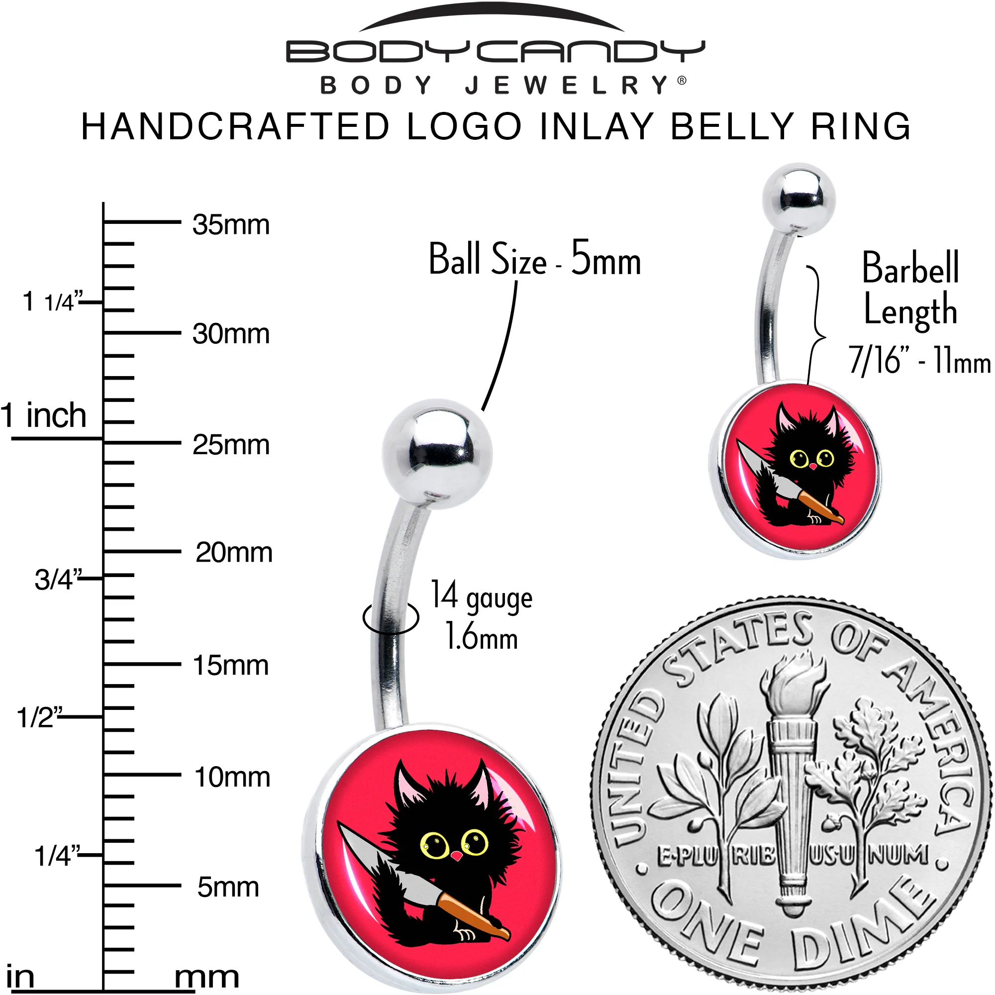 Stabby Cat Belly Ring by Onyx O - Image 6