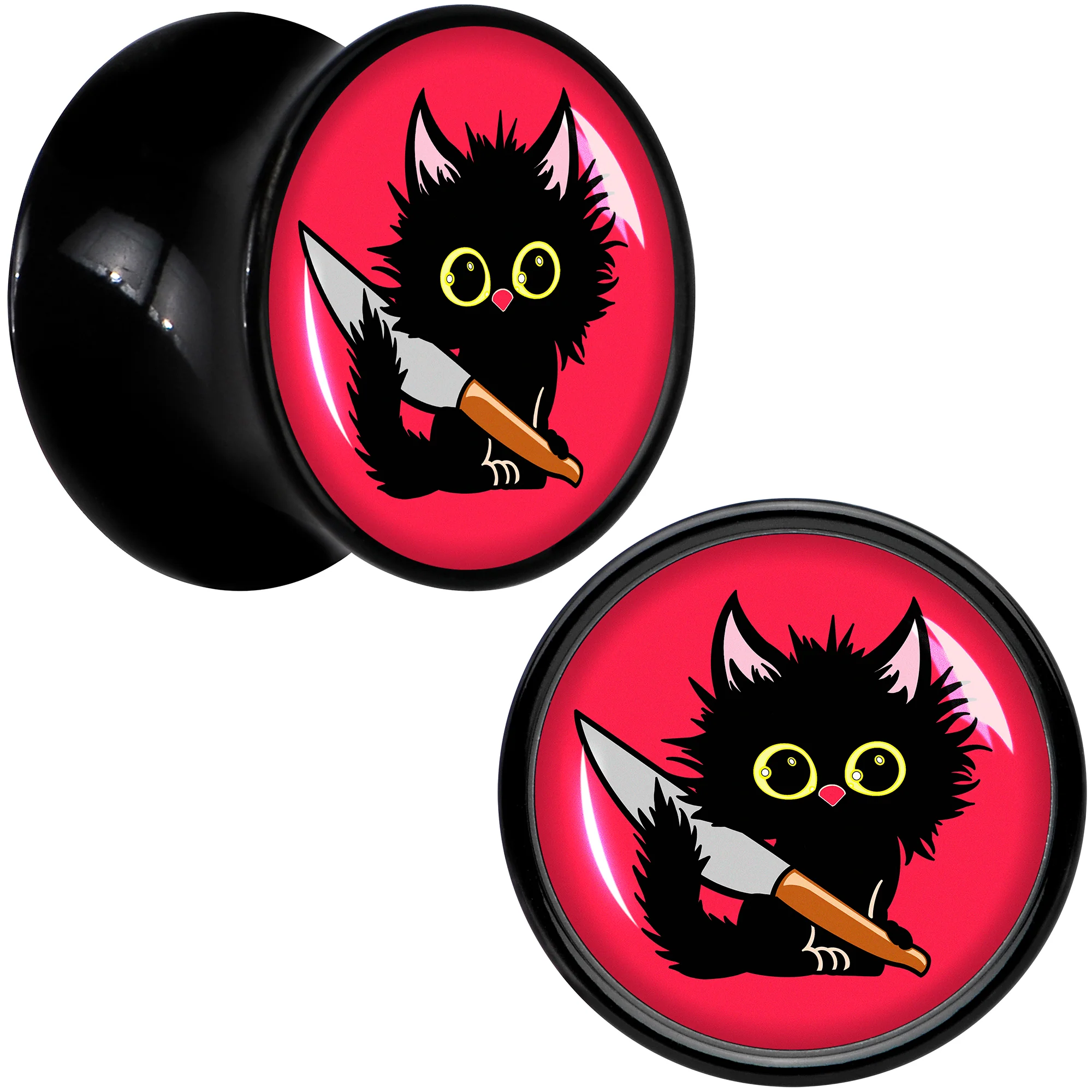 Stabby Cat Black Acrylic Saddle Plug Set by Onyx O - Image 6