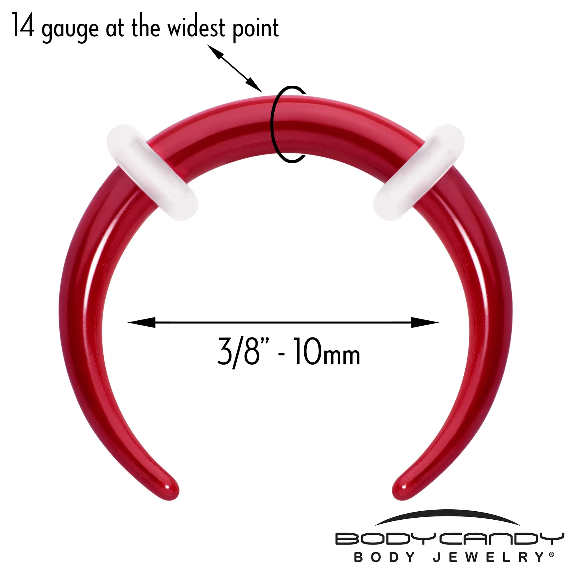 Stainless Steel Crescent Pincher Septum Ring - 14G and 16G - Image 5