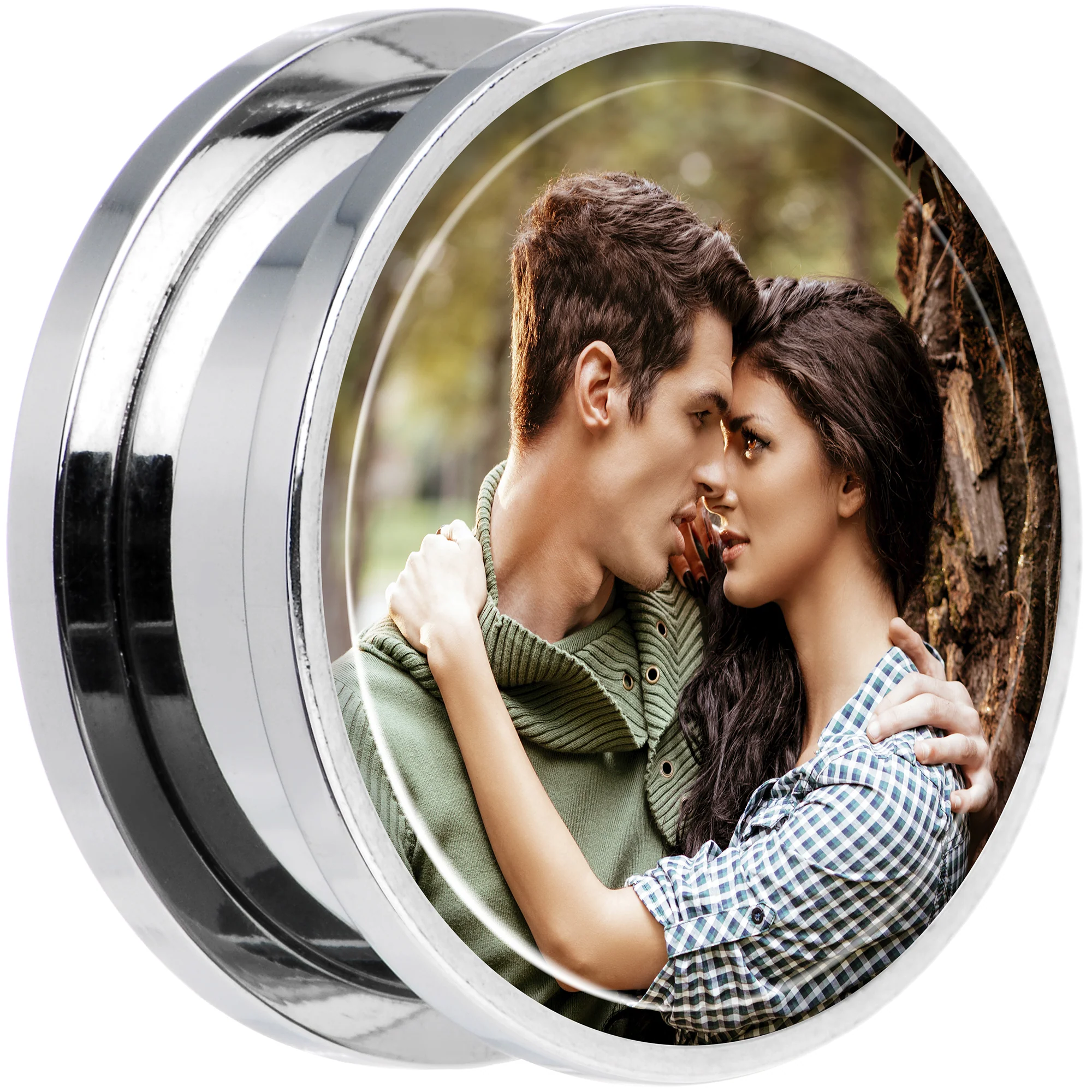 Stainless Steel Custom Photo Screw Fit Plug - buy 2 for a pair - Image 2