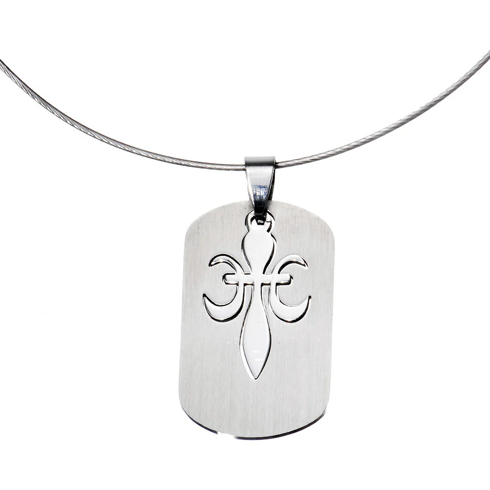 Stainless Steel Fleur De Lis Choker Necklace