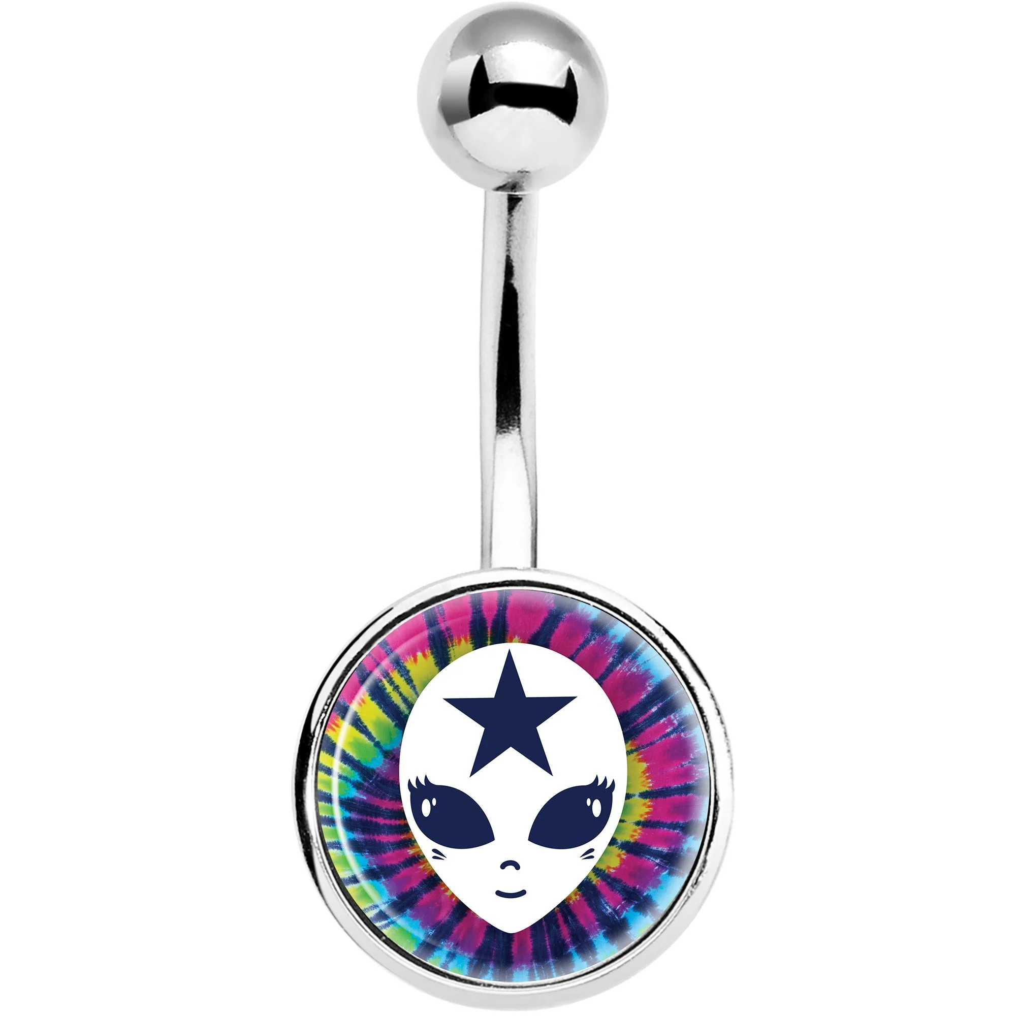 Star Tie Dye Alien Belly Ring - Image 2