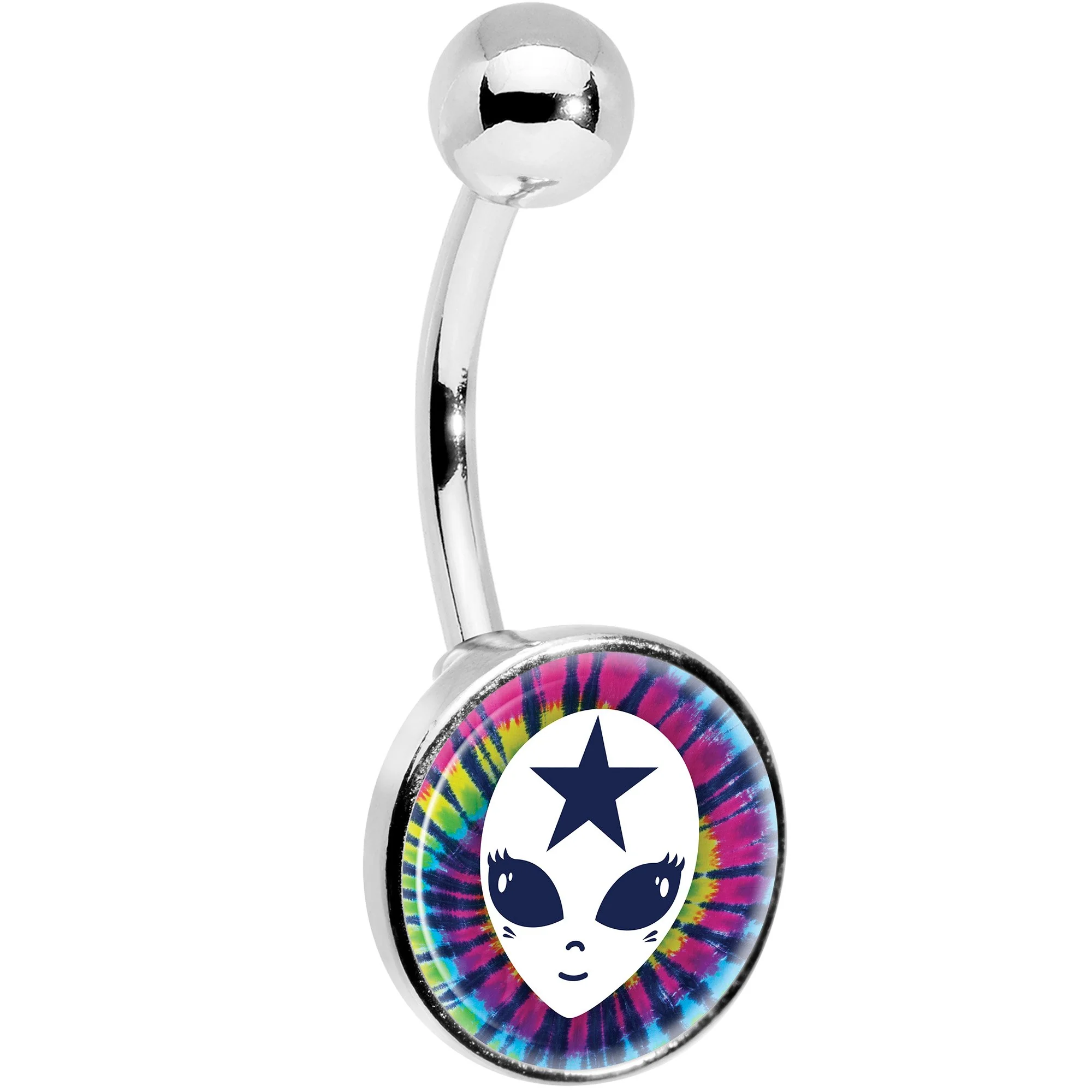 Star Tie Dye Alien Belly Ring - Image 3