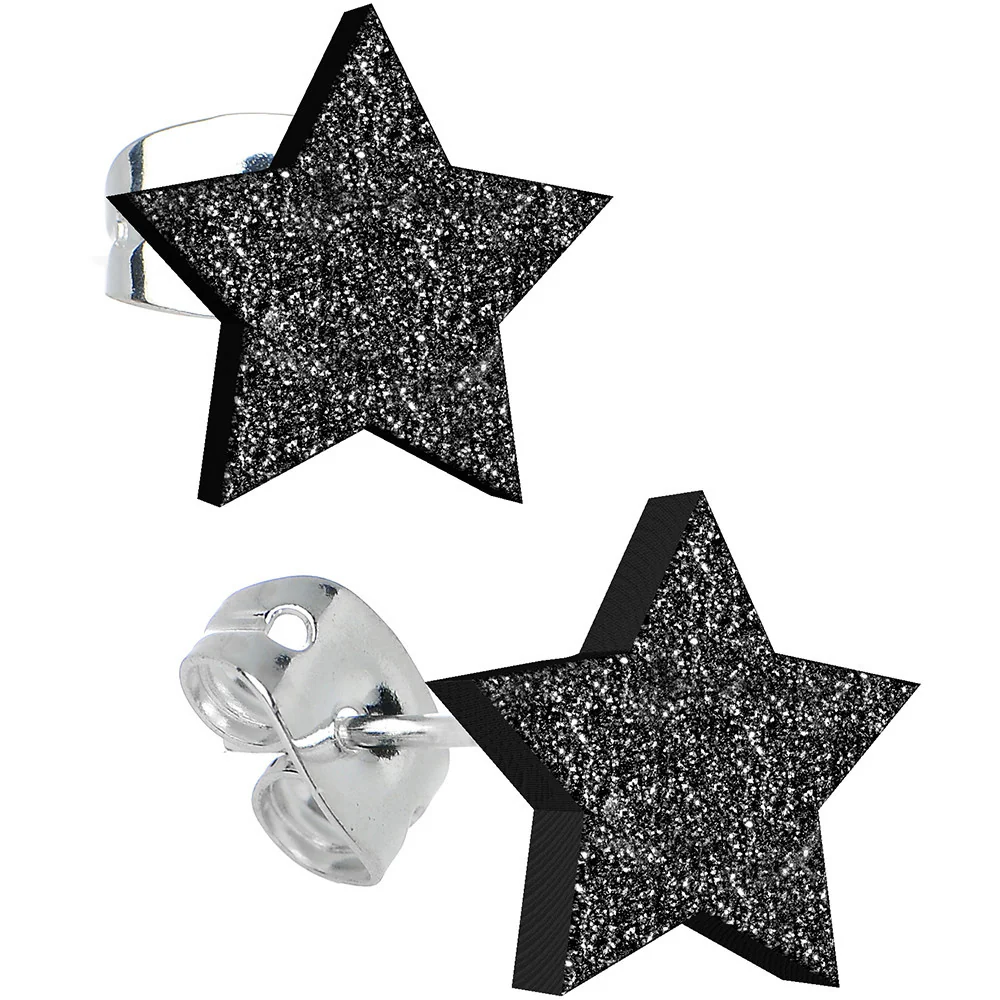 Starstruck Sparkle Glitter Star Stud Earrings - Image 3