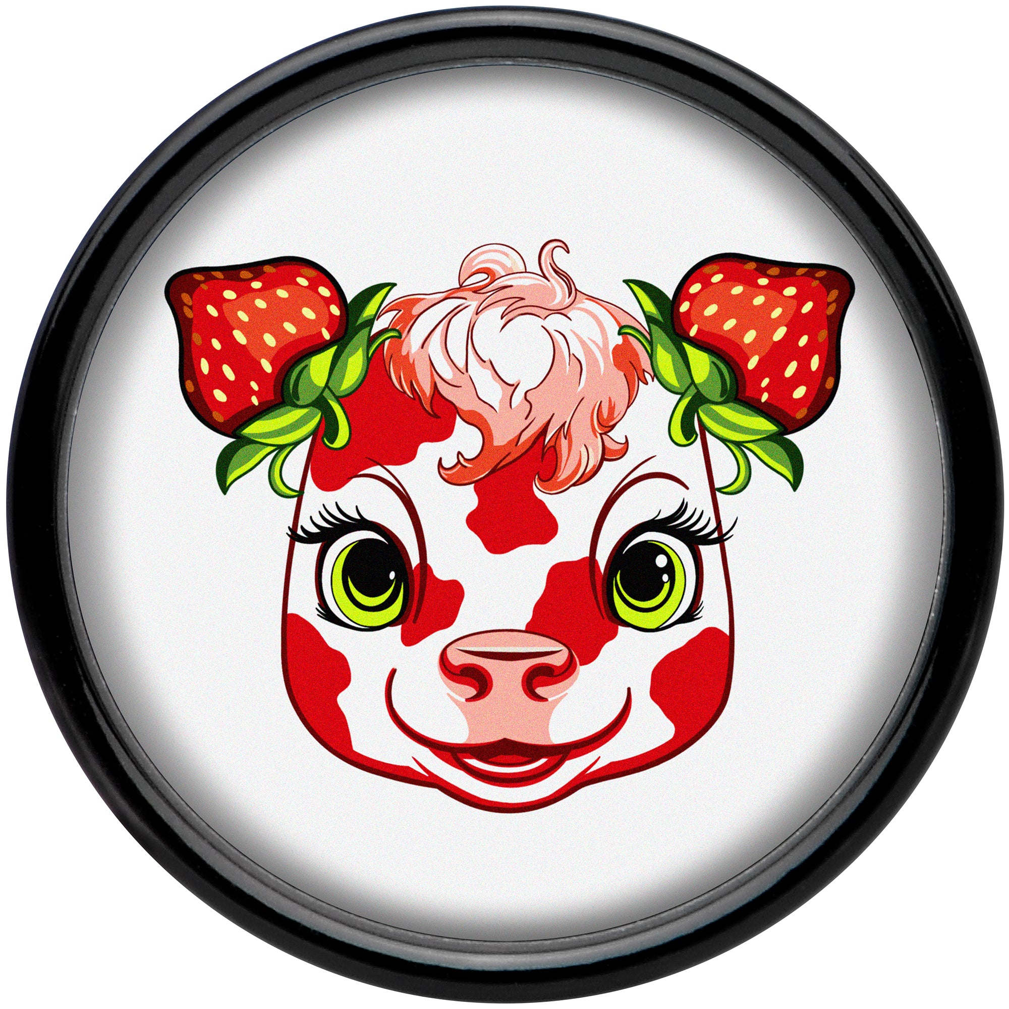 Stawberry Cow Black Acrylic Saddle Plug Set 8mm to 20mm by Onyx O - Image 4