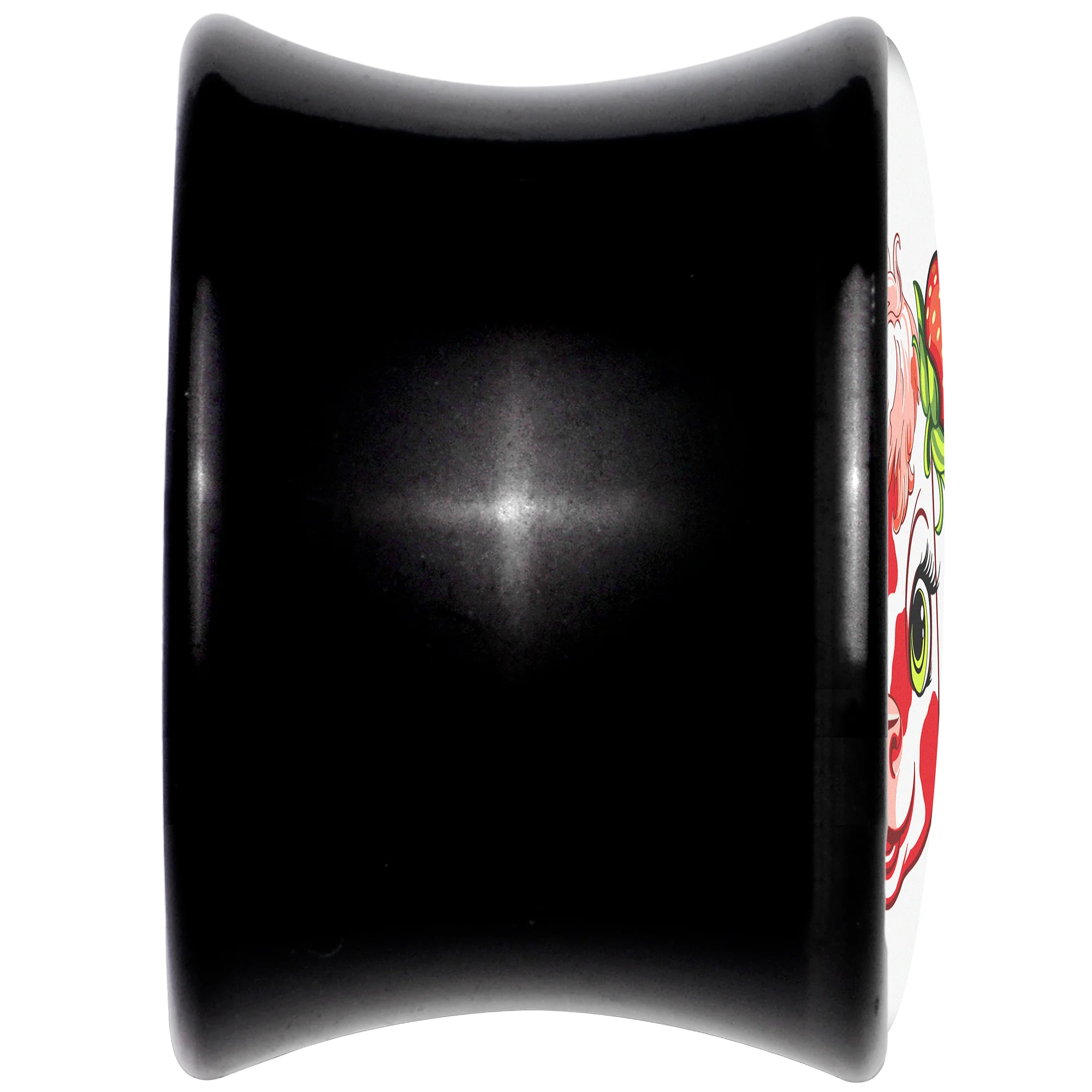 Stawberry Cow Black Acrylic Saddle Plug Set 8mm to 20mm by Onyx O - Image 5