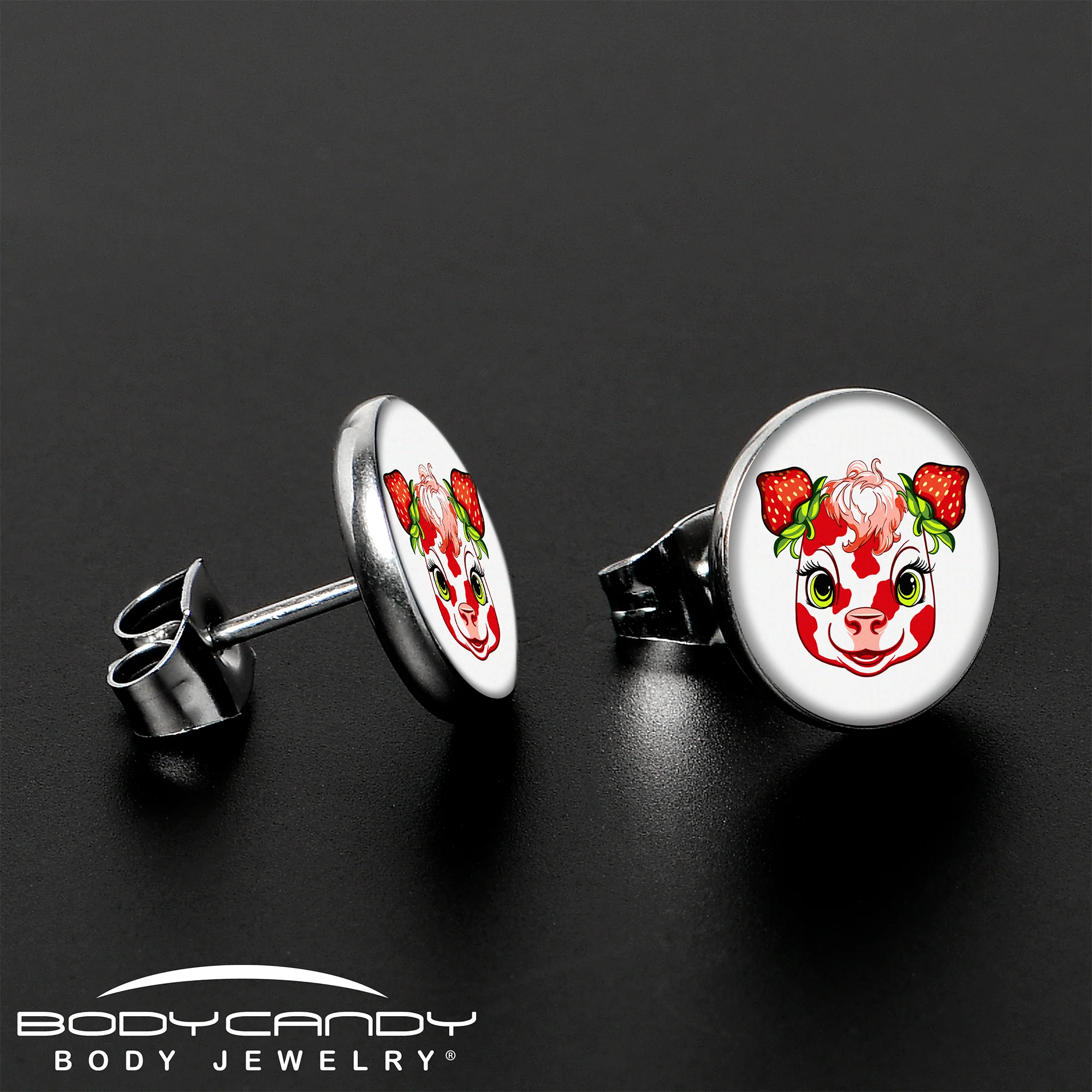 Stawberry Cow Stud Earrings by Onyx O - Image 3