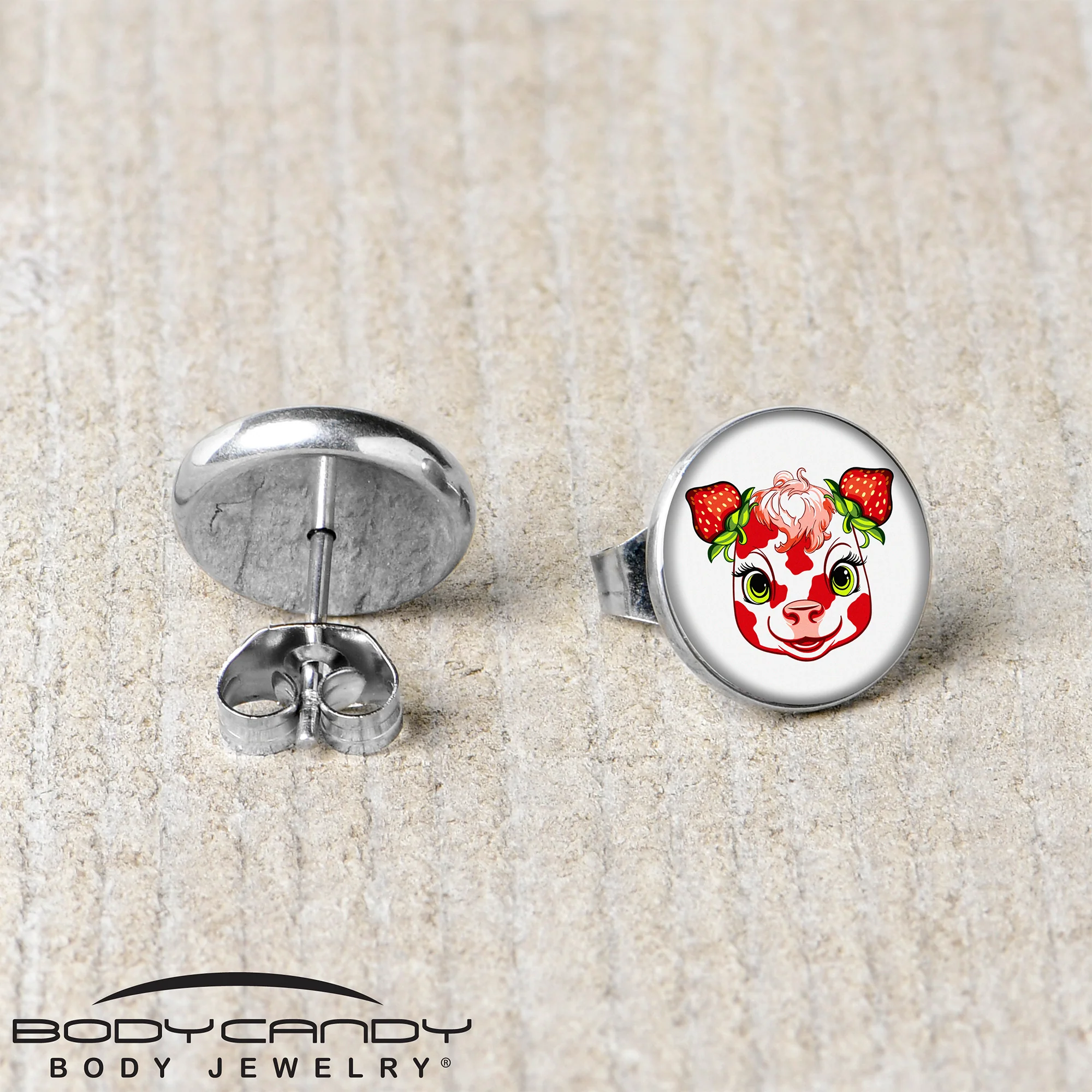 Stawberry Cow Stud Earrings by Onyx O - Image 5