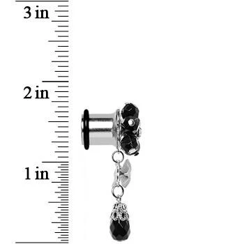 Steel Black Flower Mesh Bow Dangle Plug Sizes 5mm to 12mm - Image 4
