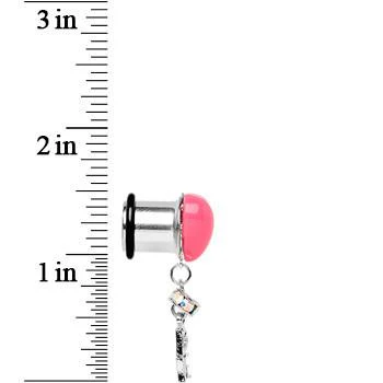 Steel Pink Heart Love Dangle Plug Sizes 5mm to 12mm - Image 4