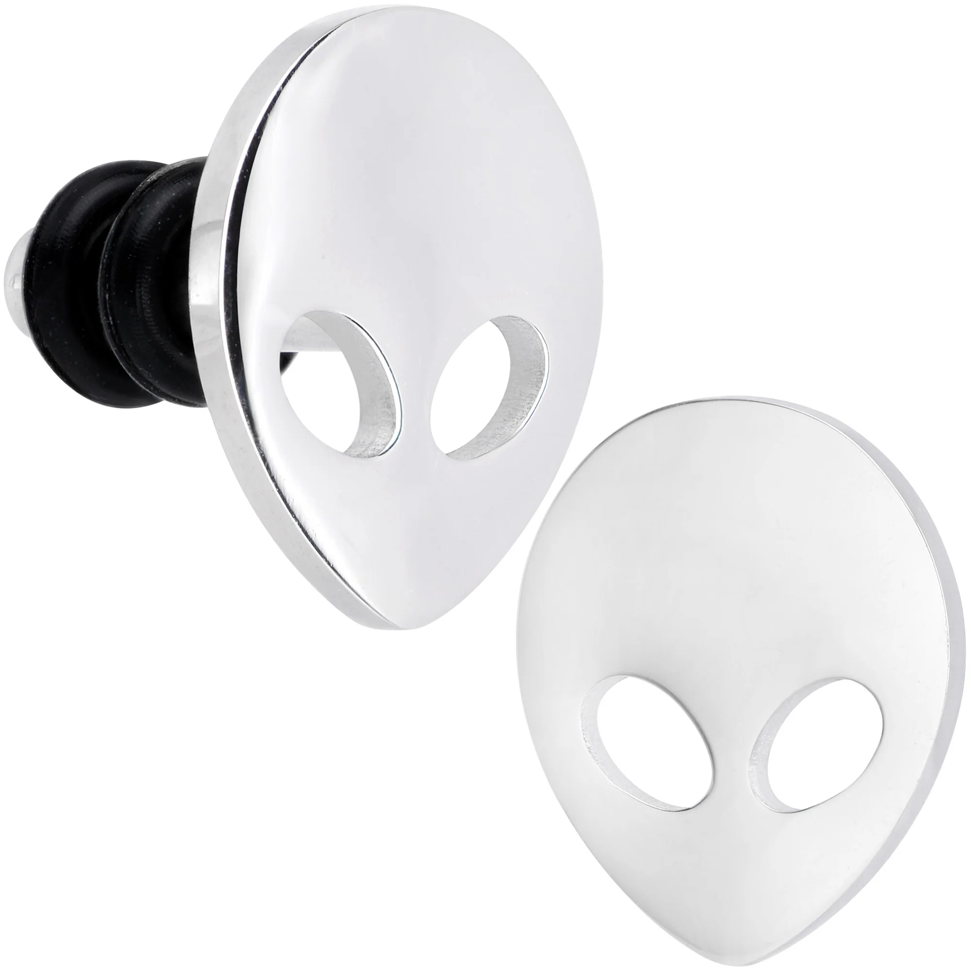 Steel Space Alien Single Flare Plug Set 14G to 2G - Image 10