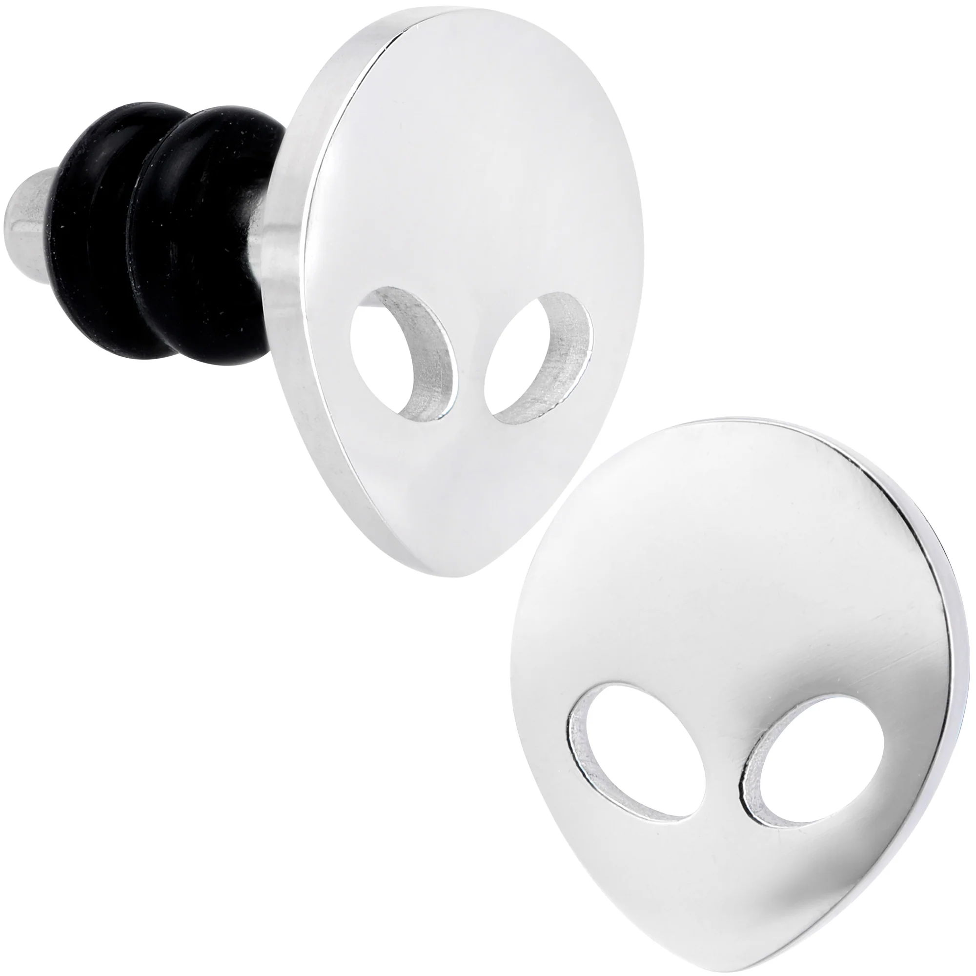 Steel Space Alien Single Flare Plug Set 14G to 2G - Image 8