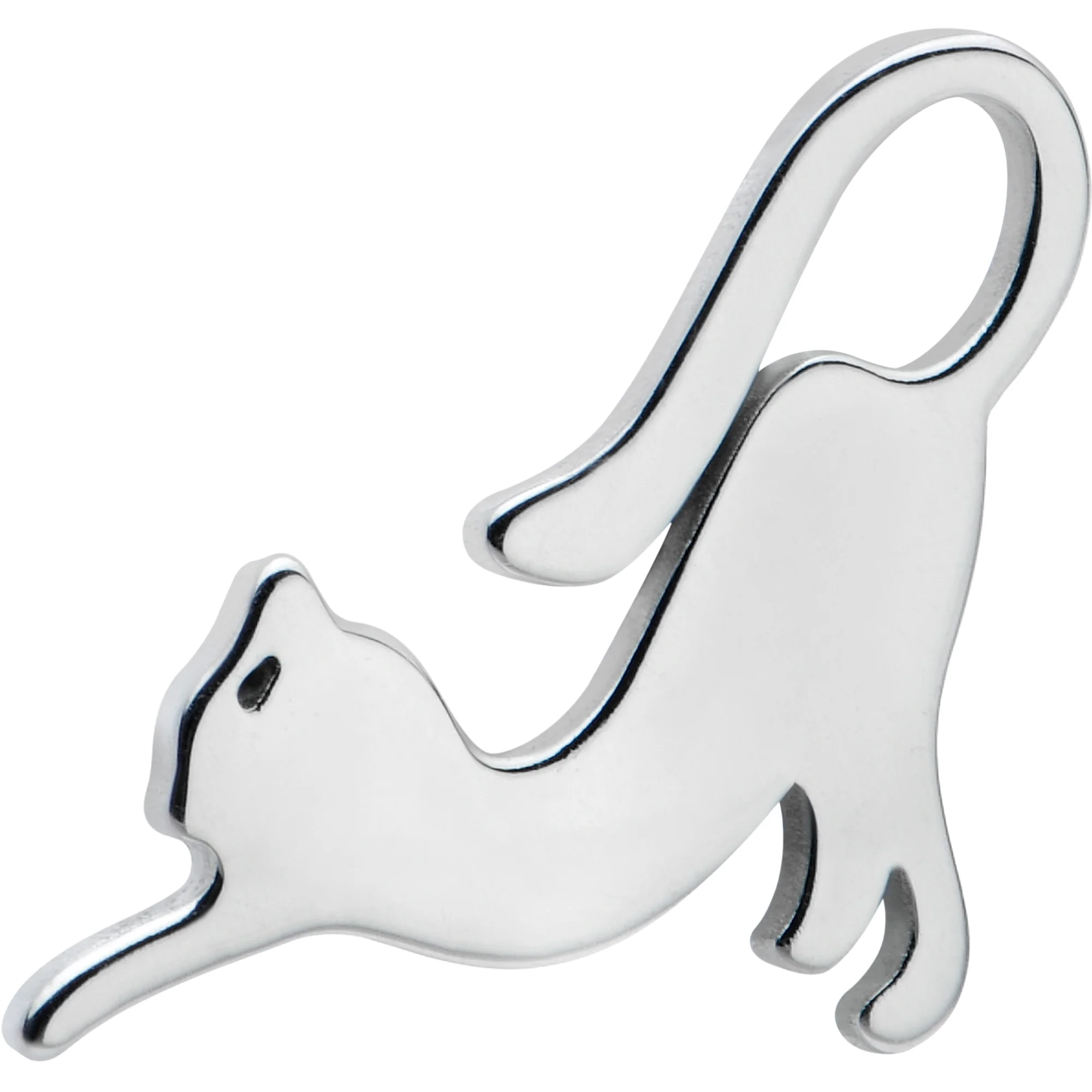 Stretching Cat Top End Barbell Tongue Ring - Image 2