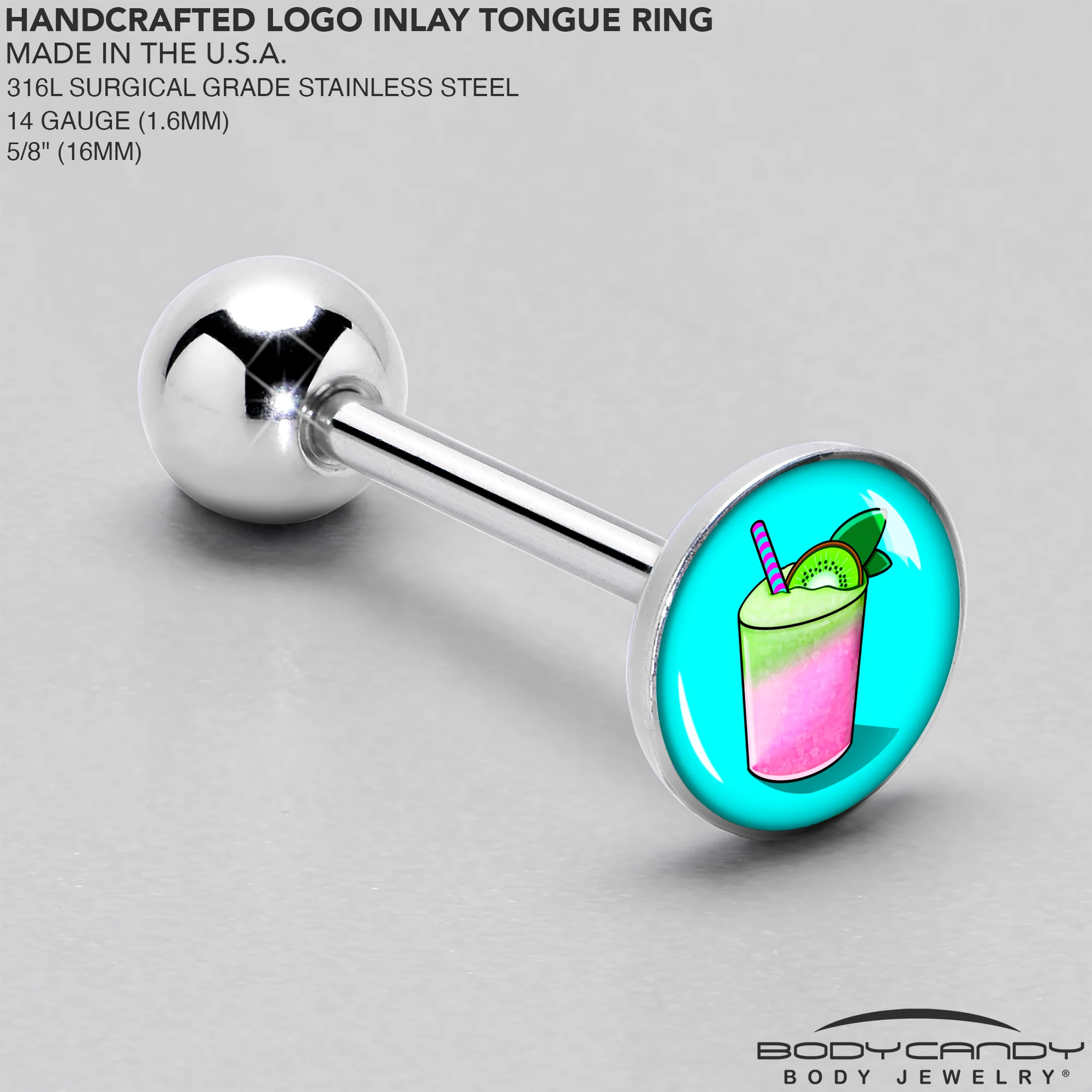 Summer Drink Barbell Tongue Ring by Onyx O - Image 4