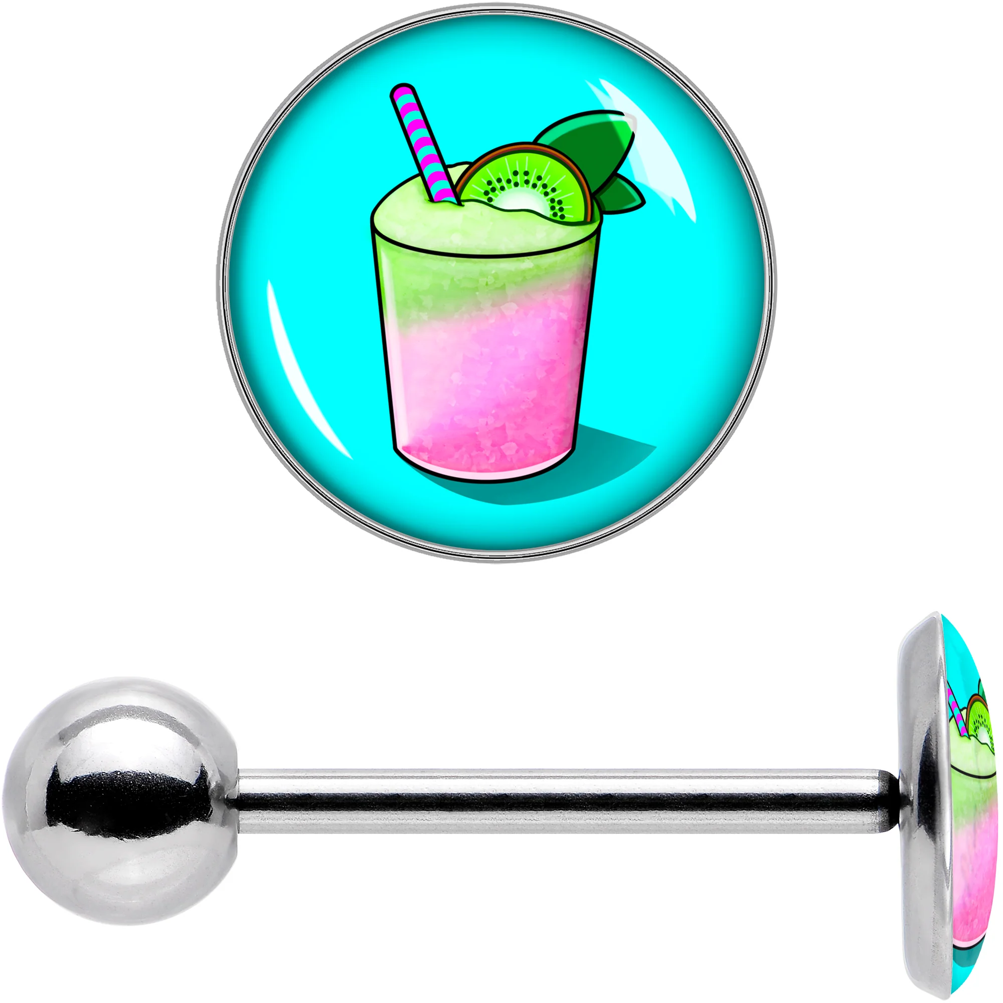 Summer Drink Barbell Tongue Ring by Onyx O - Image 7