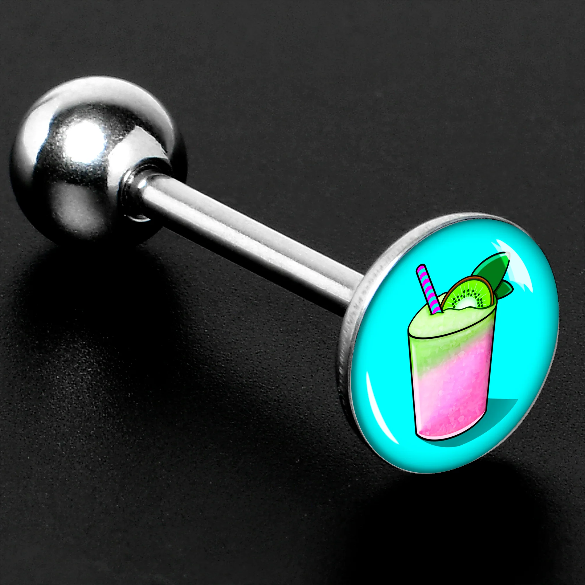 Summer Drink Barbell Tongue Ring by Onyx O - Image 8